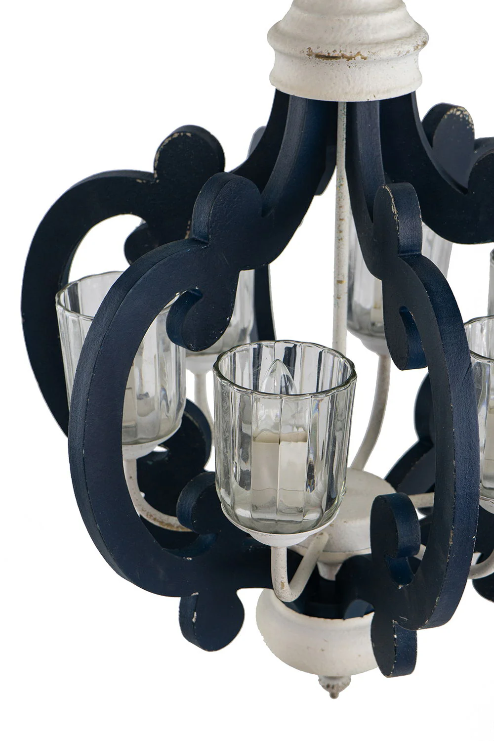Wood Chandelier 6 Light Farmhouse Pendant Lighting Wood Hanging Light Fixture For Kitchen Living Dining Room, Bulb Not Included - Cream - Image 7