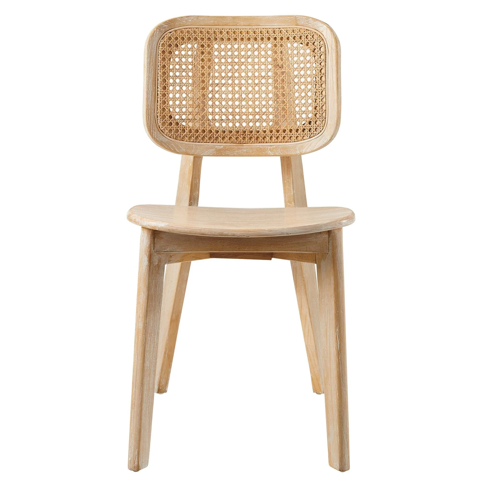 Wood Dining Side Chair with Woven Rattan Cane Back - Image 8