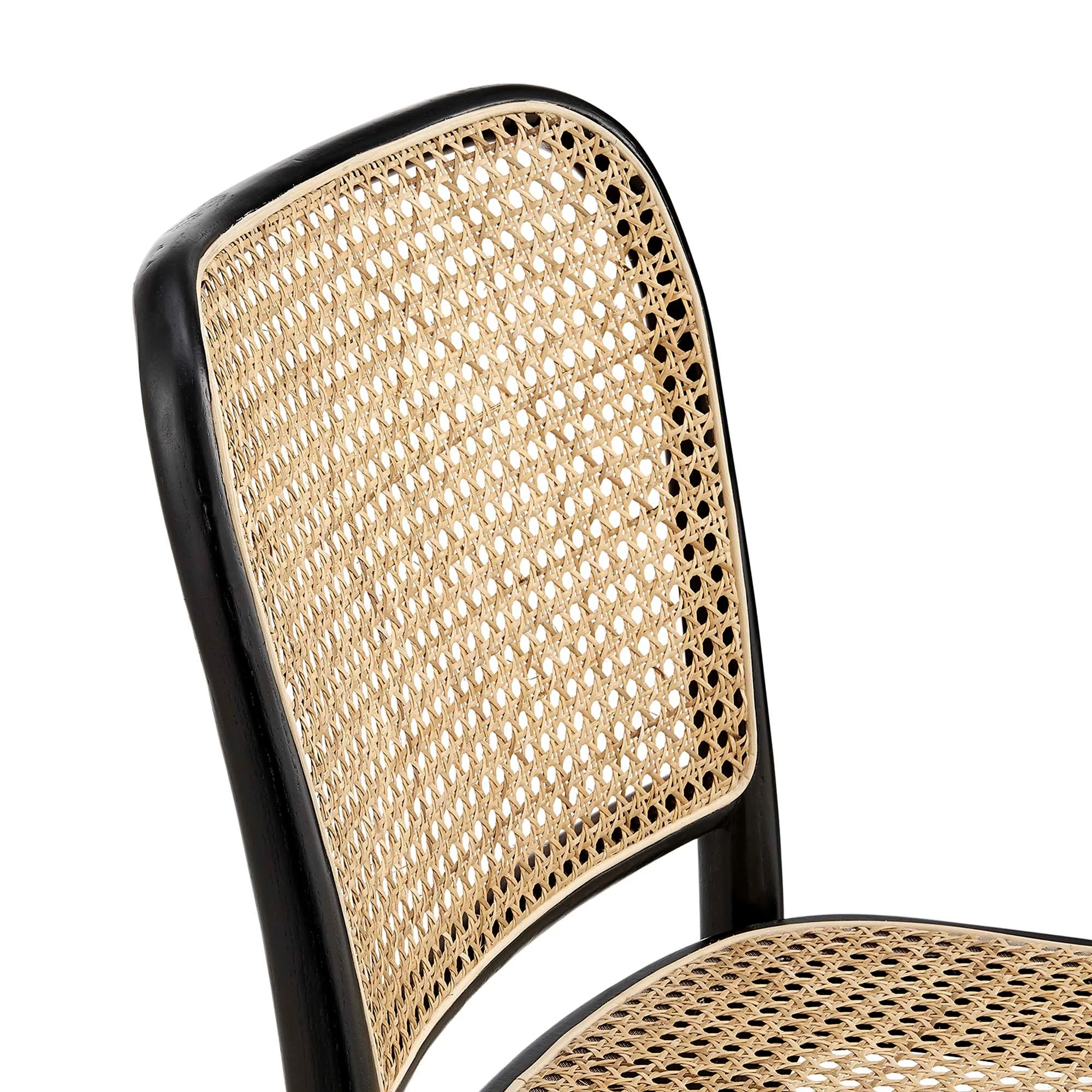 Wood Dining Side Chairs with Woven Rattan Cane Seat – Set of 2 - Image 6