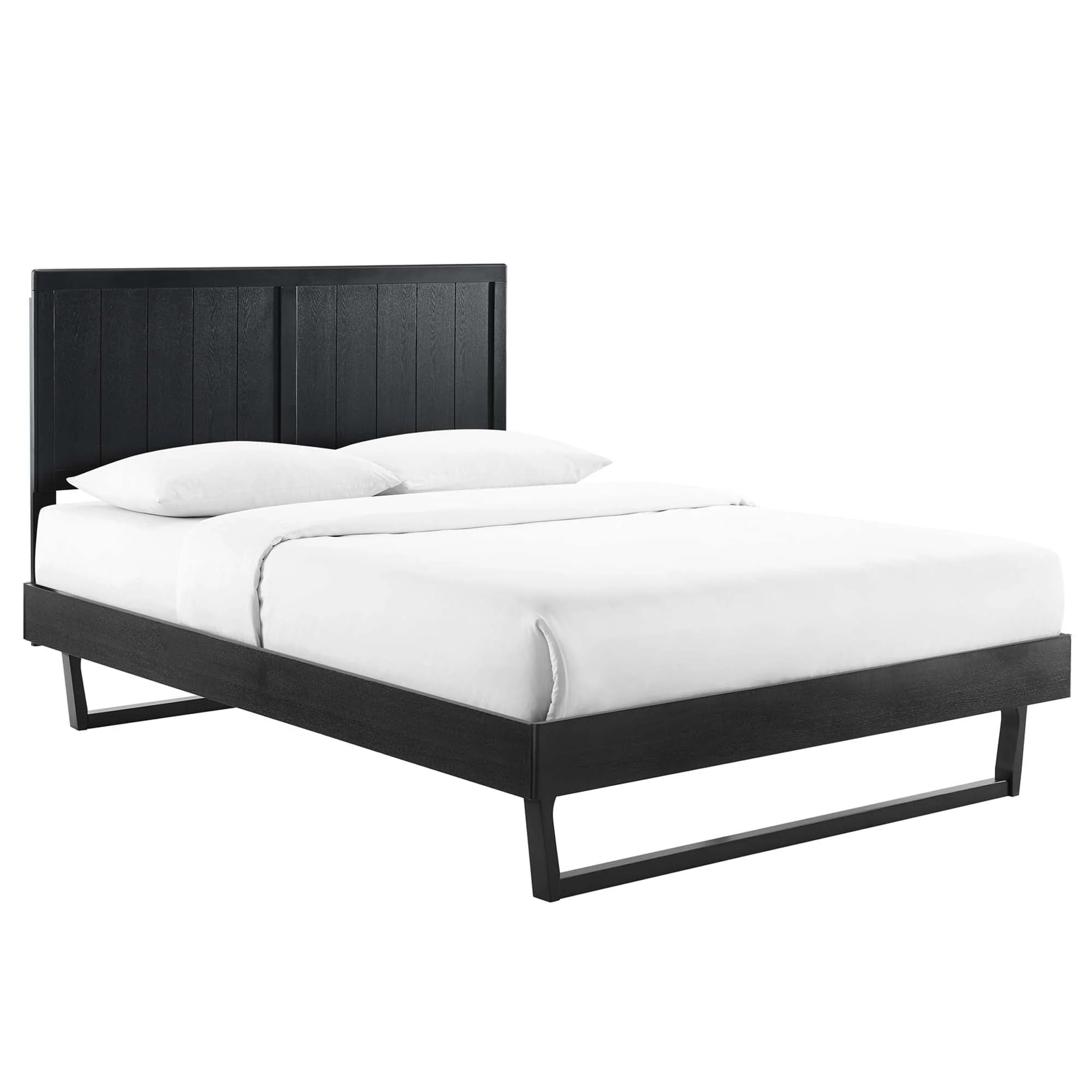 Wood Platform Bed with Angular Frame - Image 13