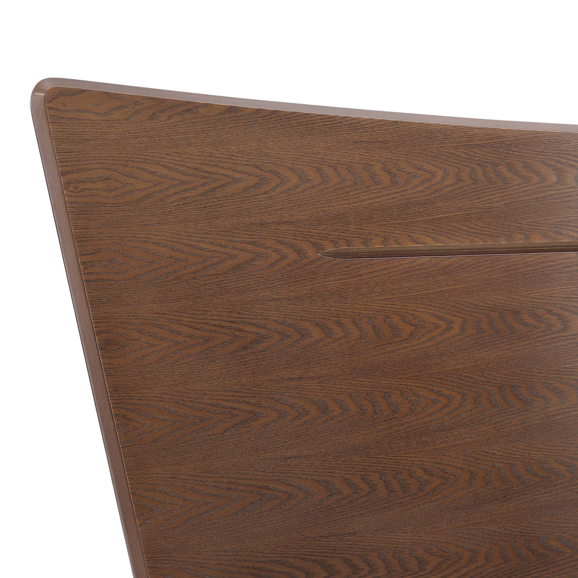 Wood Platform Bed with Angular Headboard Design - Image 13