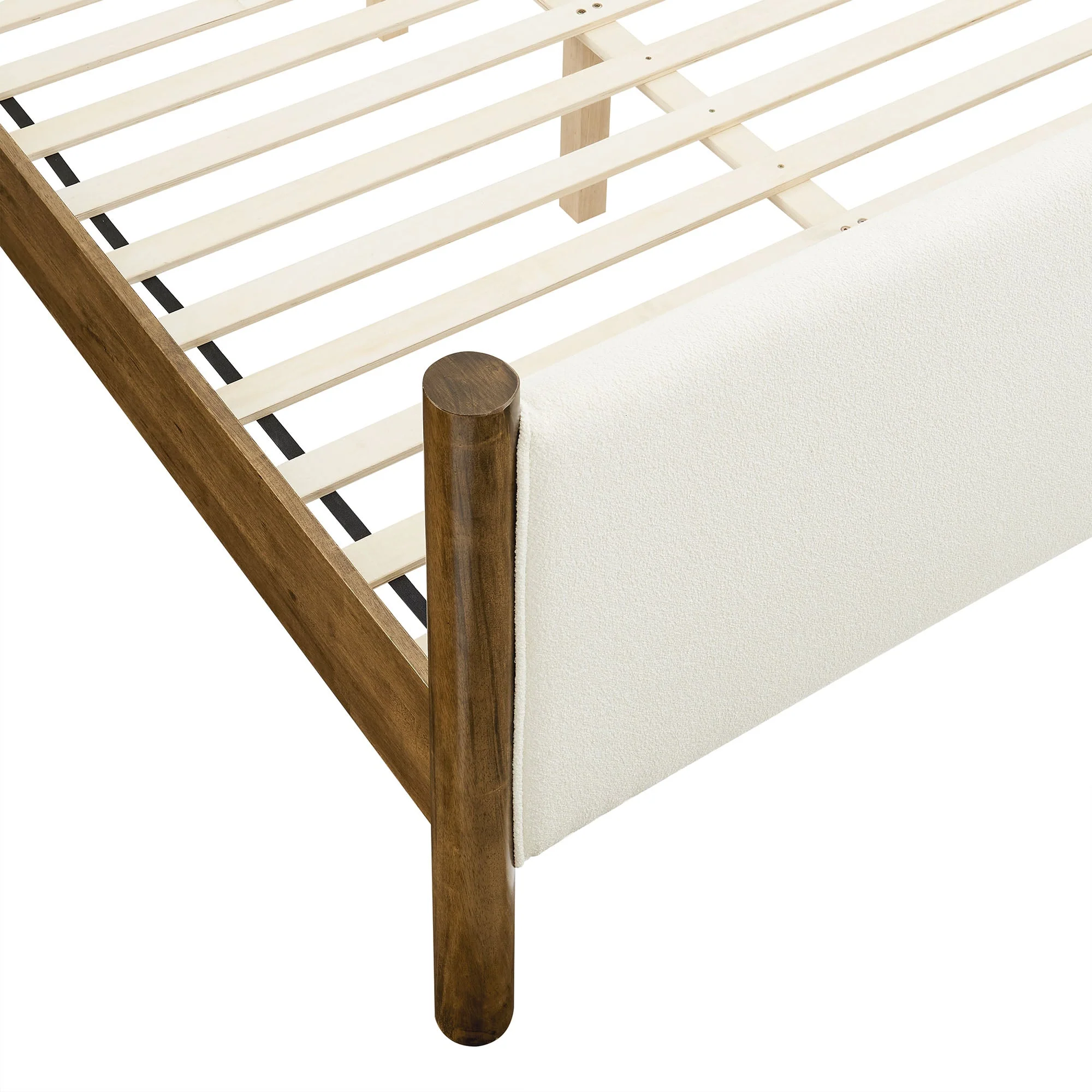 Wood Platform Bed with Upholstered Headboard and Footboard - Image 119