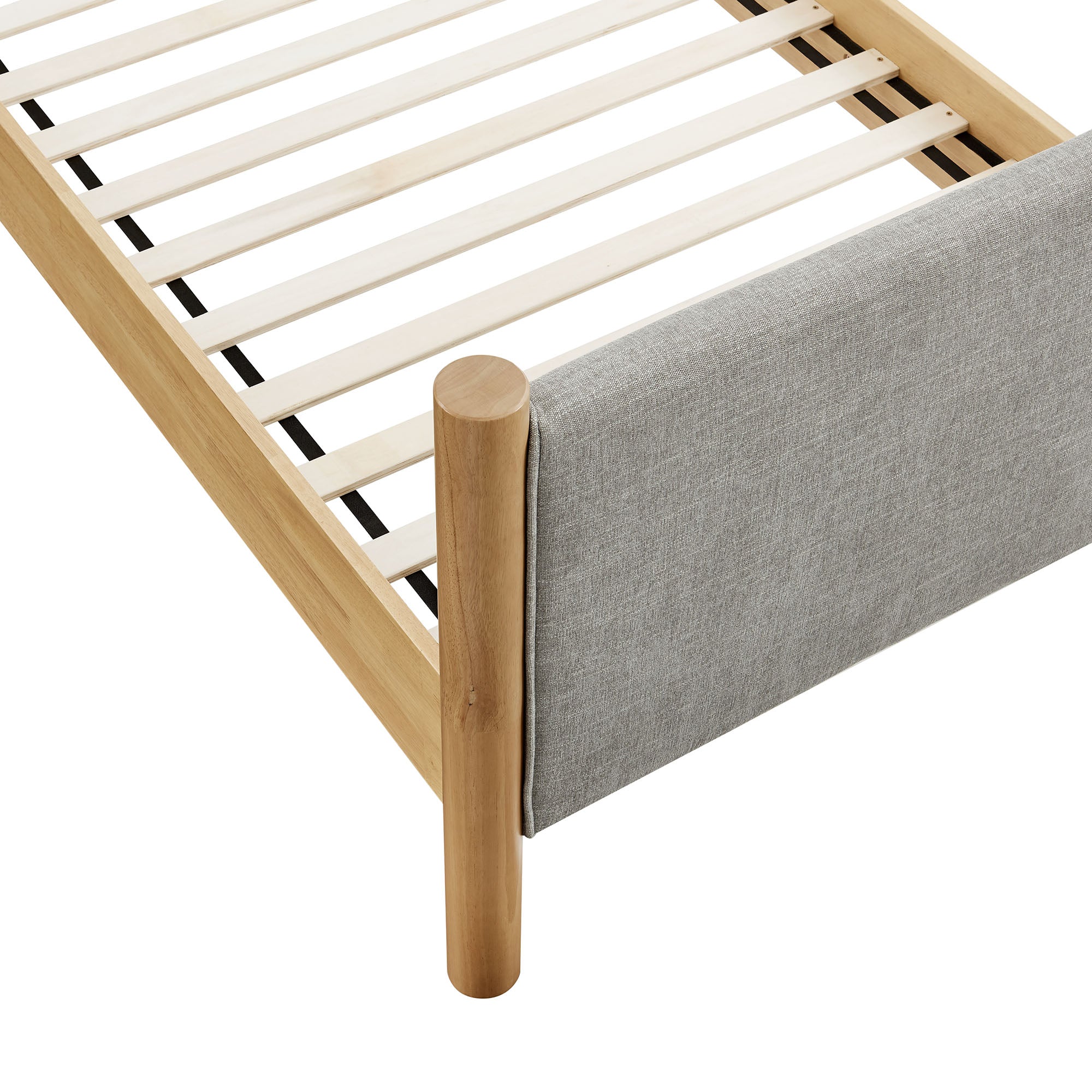Wood Platform Bed with Upholstered Headboard and Footboard - Image 14