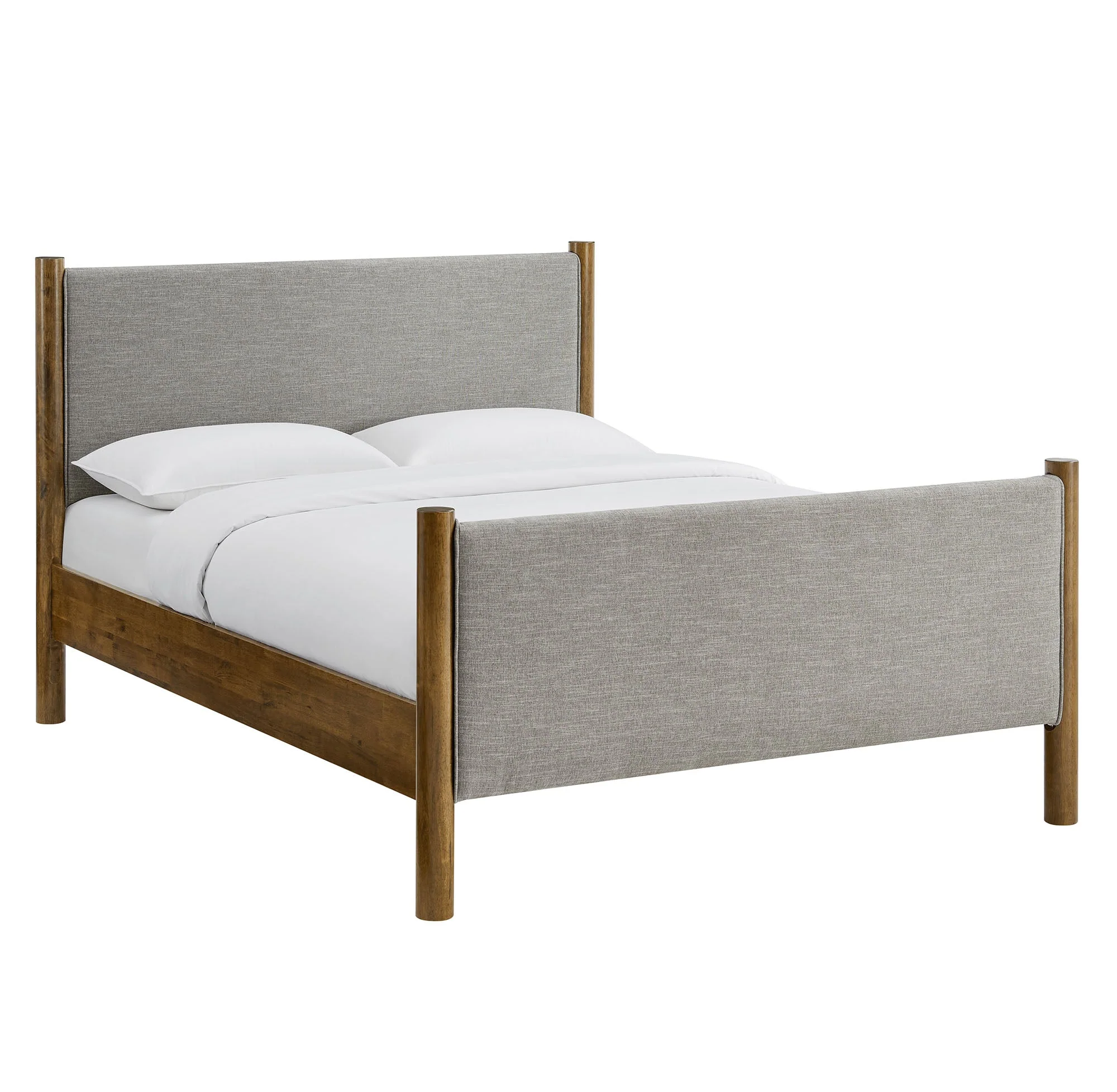 Wood Platform Bed with Upholstered Headboard and Footboard - Image 56