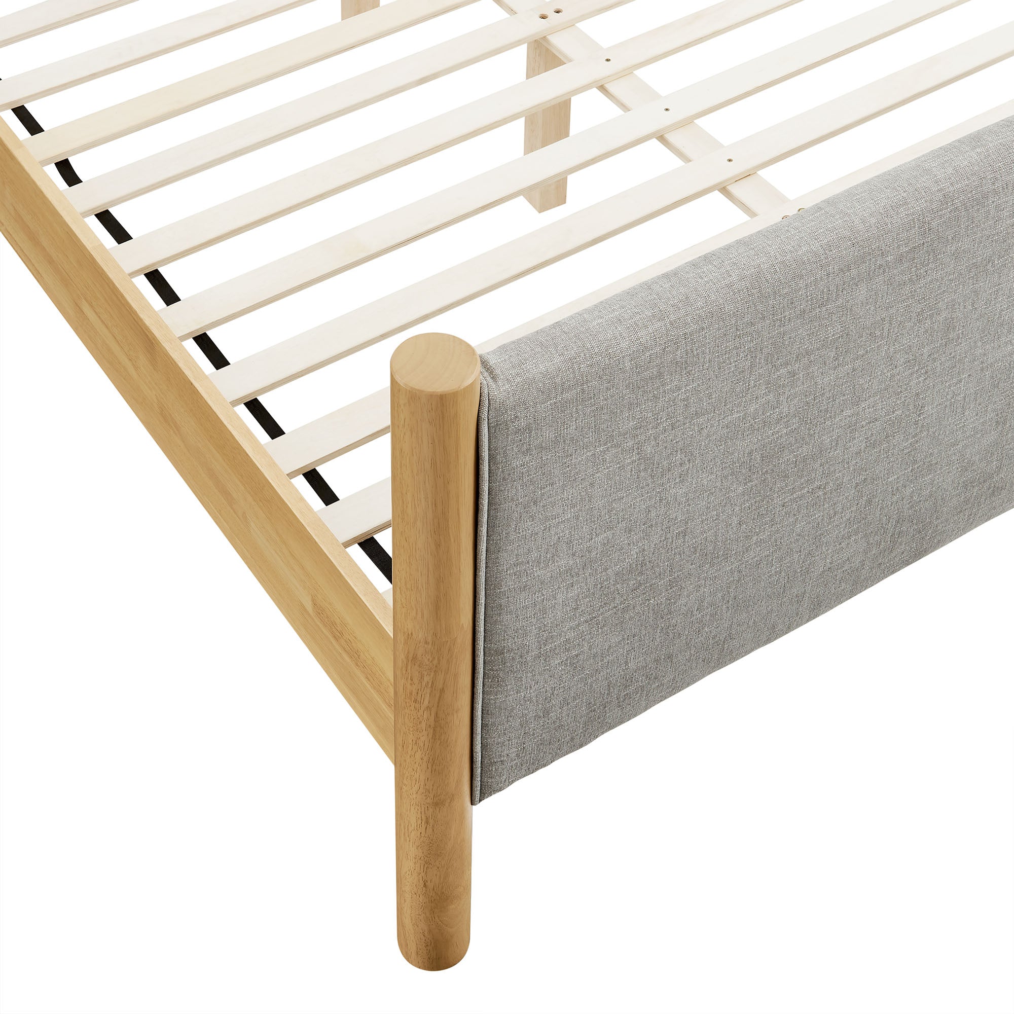 Wood Platform Bed with Upholstered Headboard and Footboard - Image 94