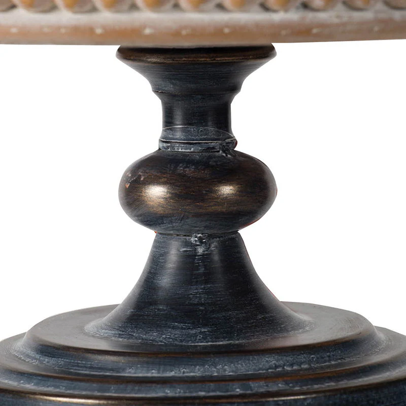 Wooden Display Stand With Beaded Trim - Black Brown - Image 4