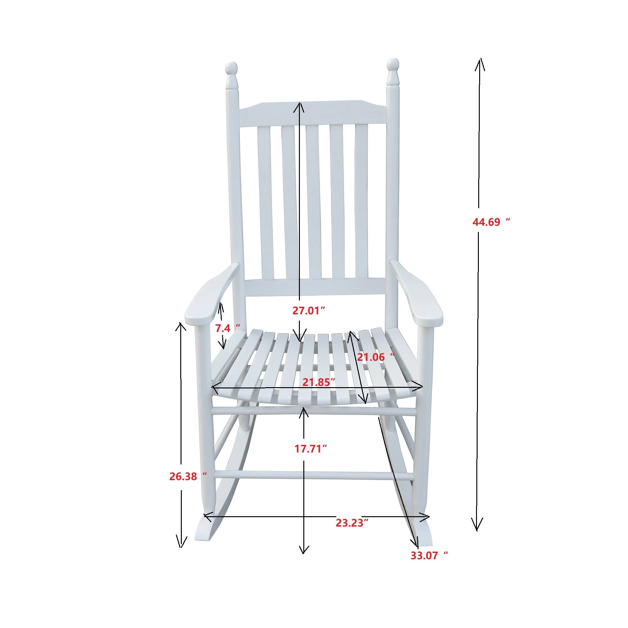Wooden Porch Rocker Chair, Without Mat - Image 10
