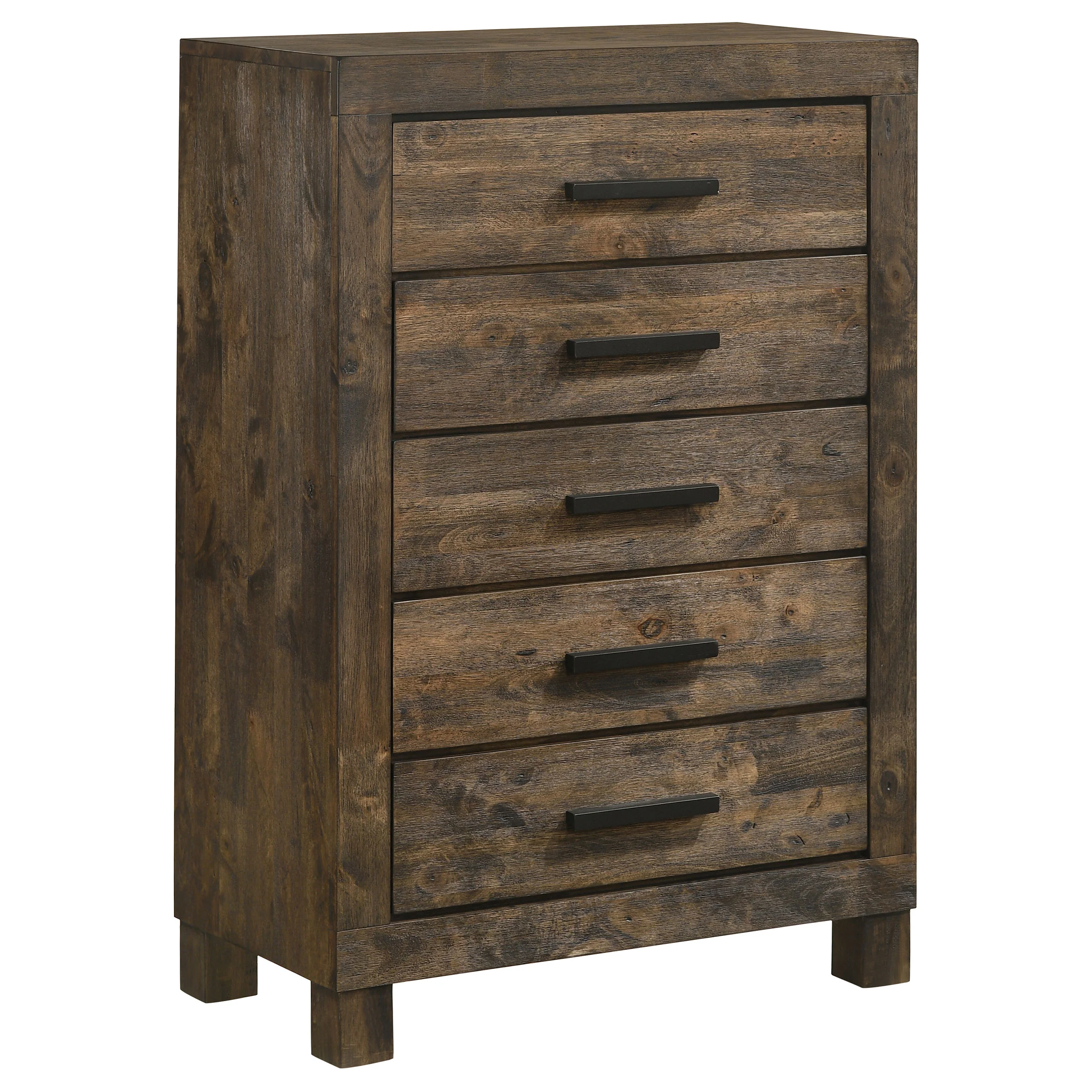 Woodmont 5-Drawer Chest - Rustic Golden Brown
