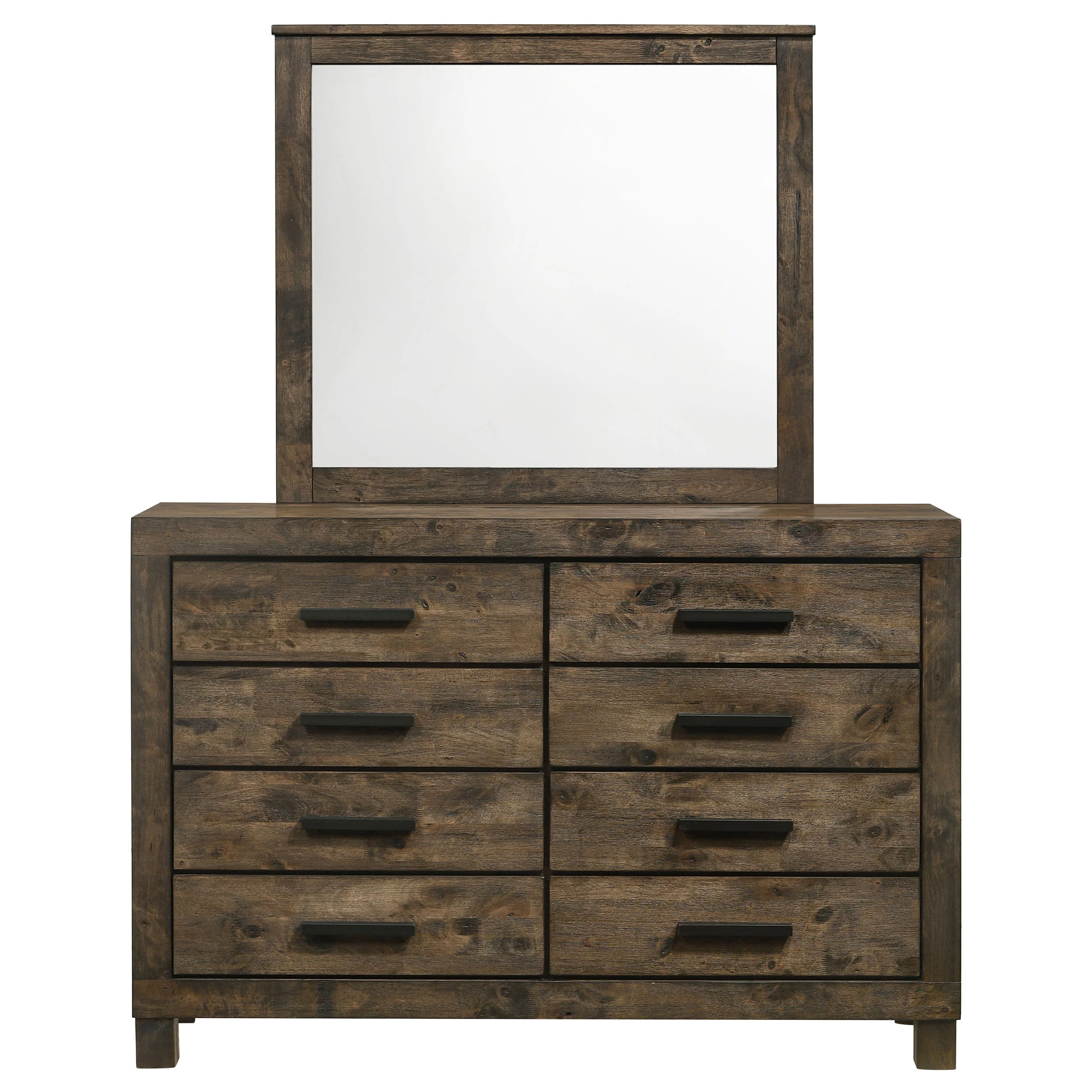 Woodmont 8-Drawer Dresser with Mirror, Rustic Golden Brown - Image 2