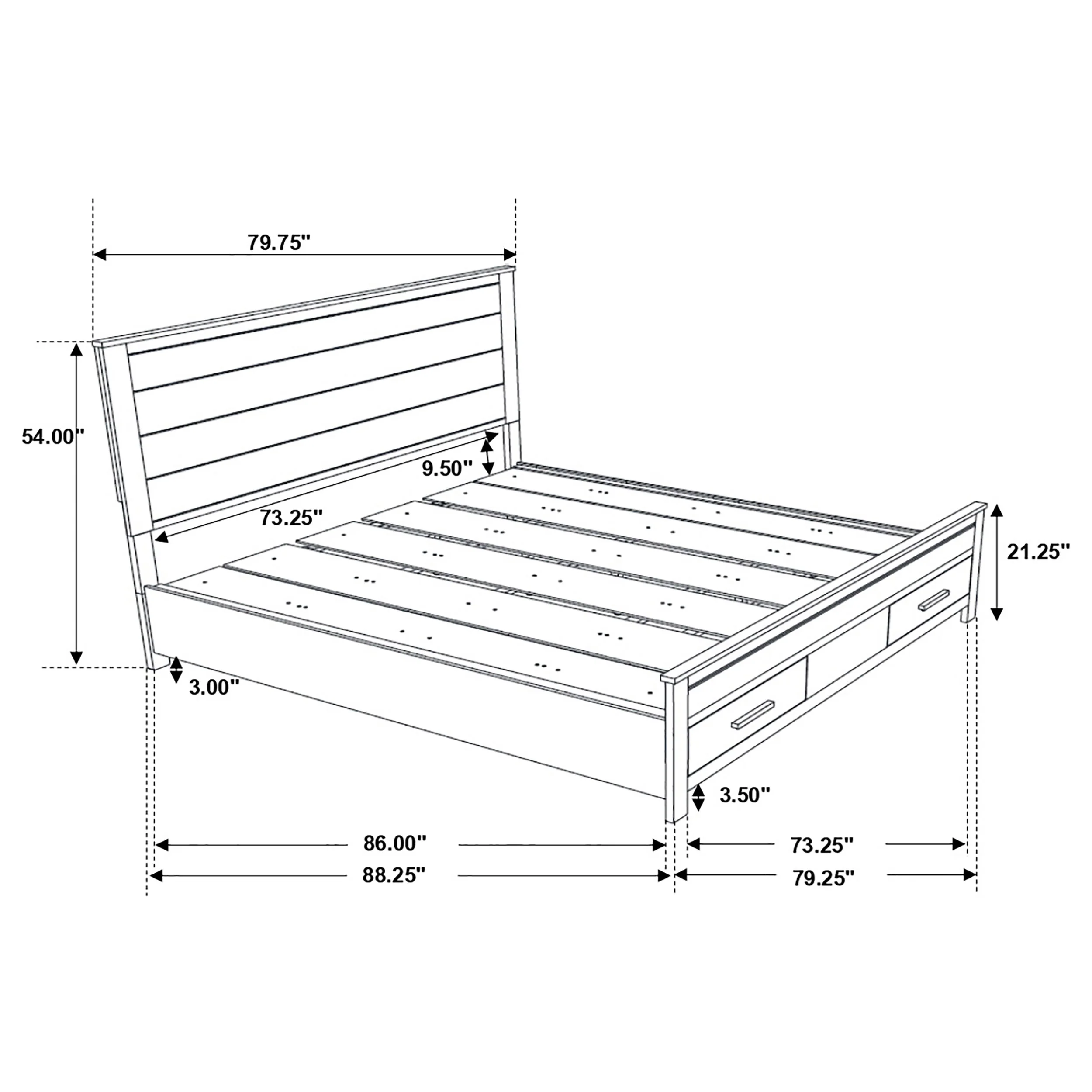 Woodmont California King Storage Bed Rustic Golden Brown - Image 6