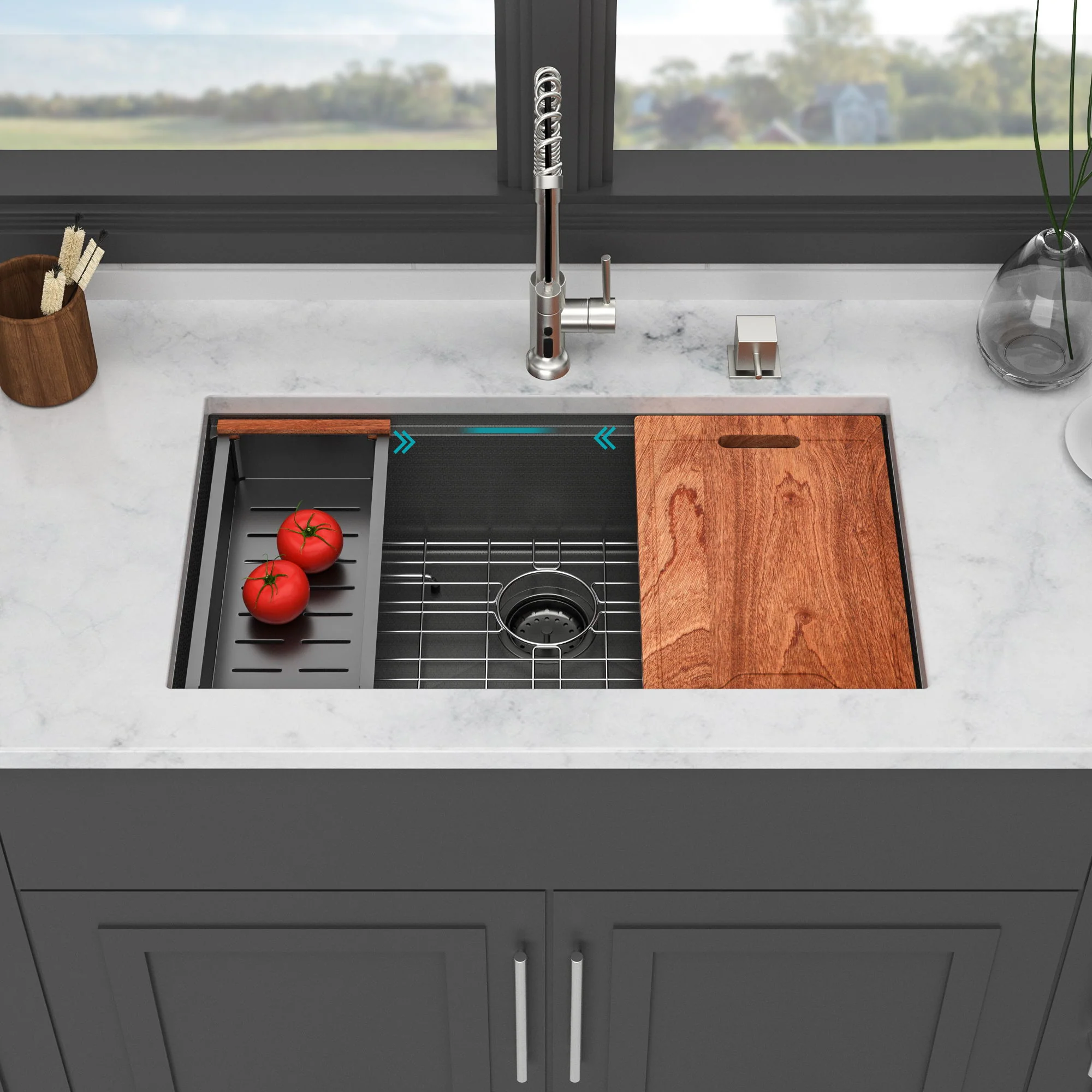 Workstation Kitchen Sink, Single Bowl Undermount - Image 14