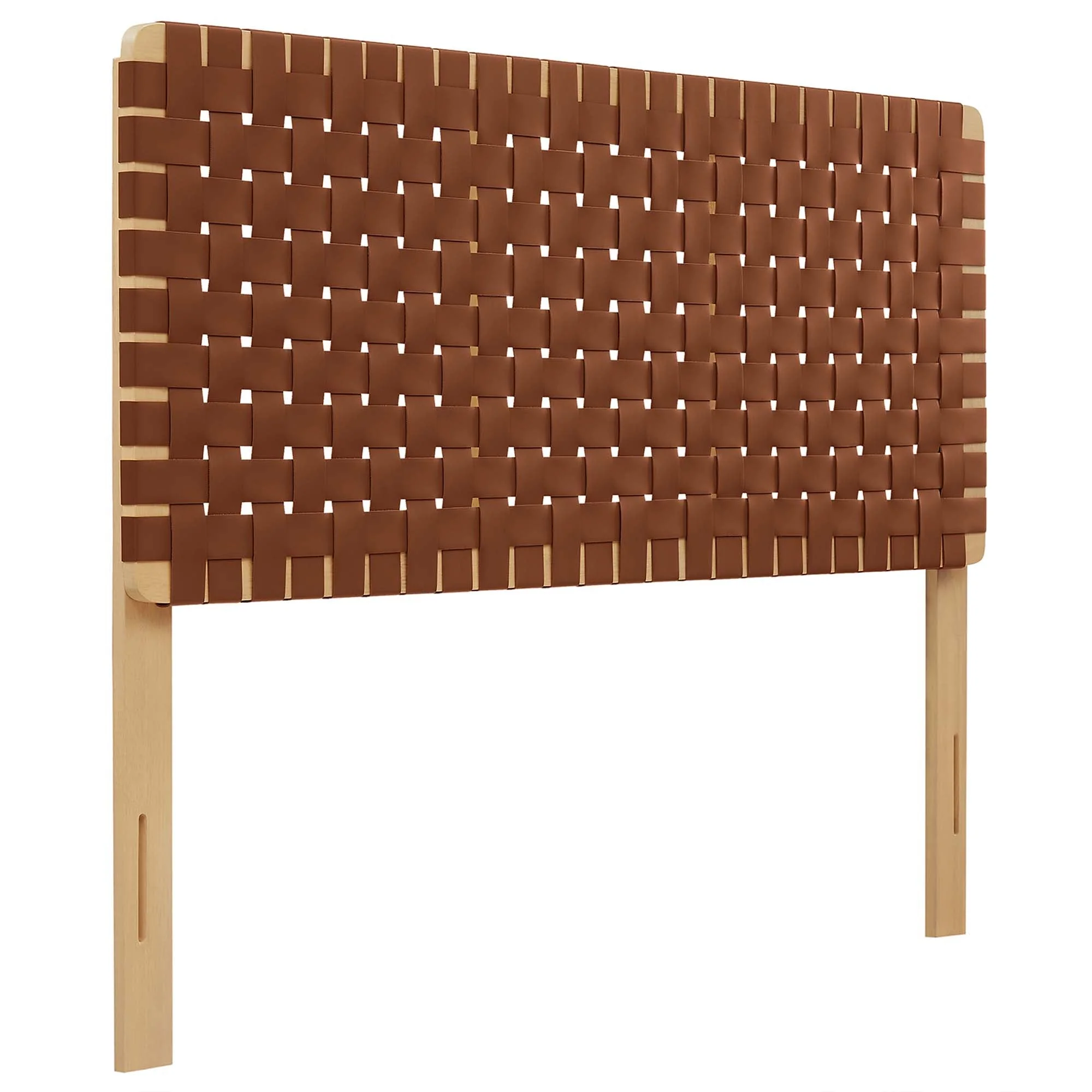 Woven Vegan Leather Upholstered Headboard - Image 35