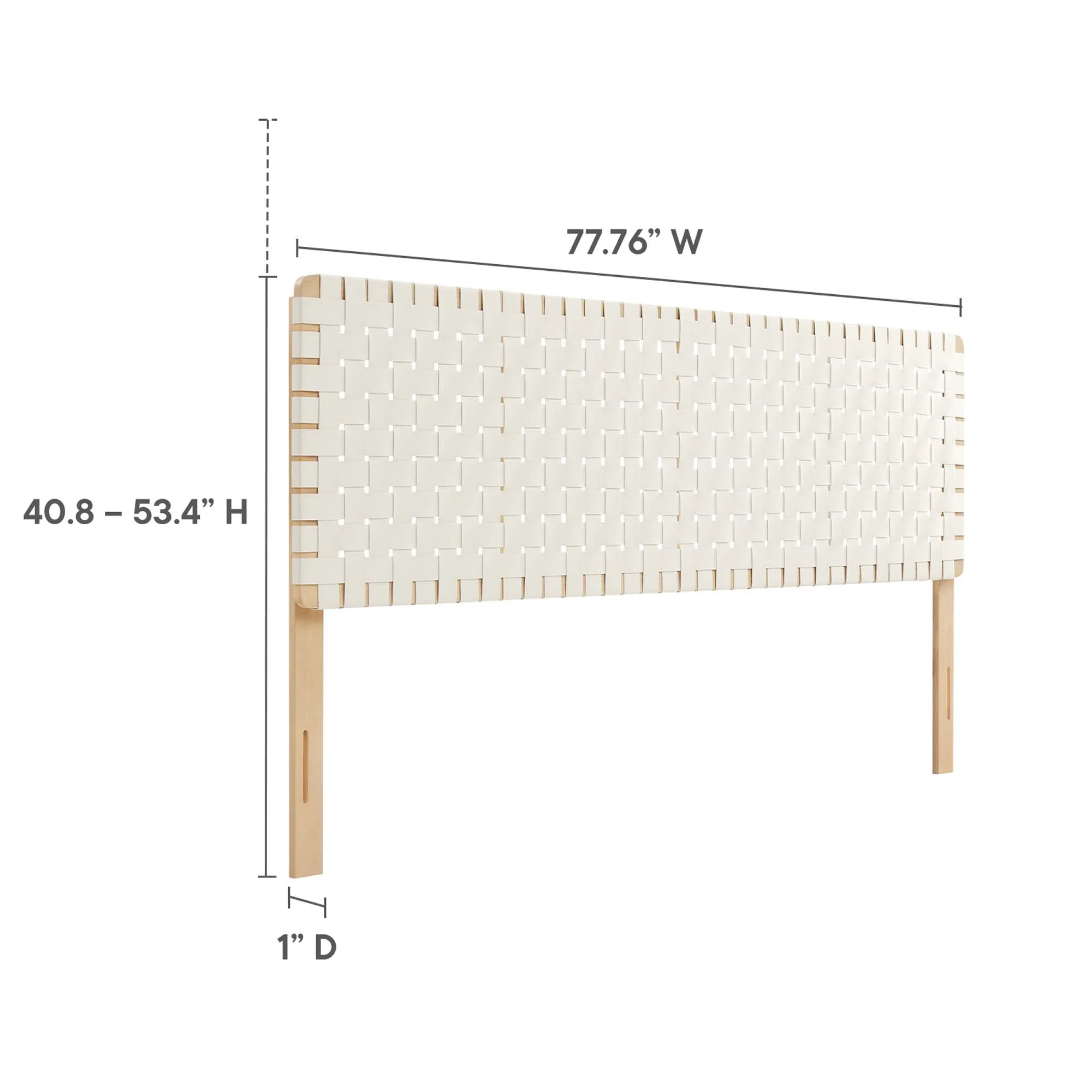 Woven Vegan Leather Upholstered Headboard - Image 85
