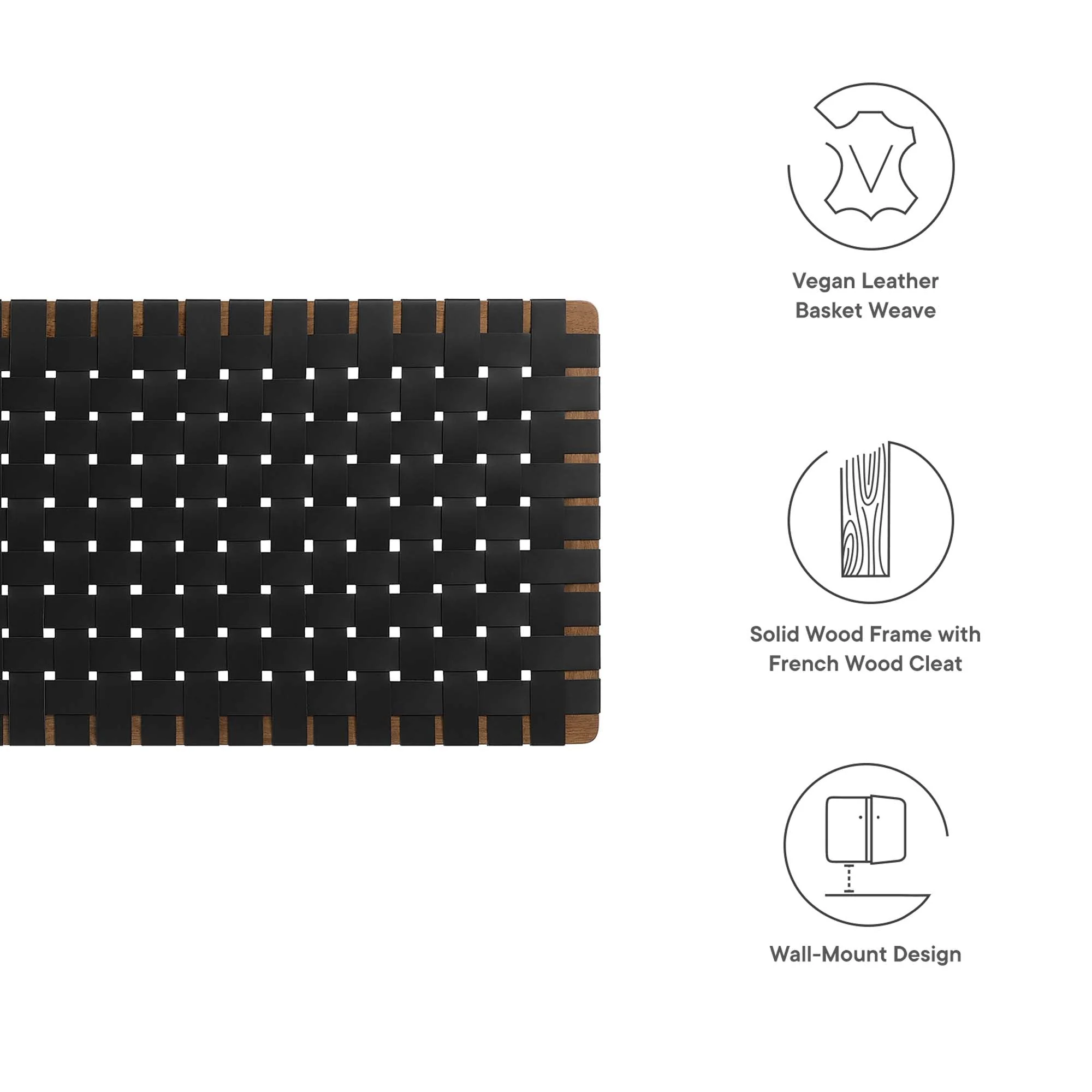 Woven Vegan Leather Wall-Mount Headboard - Image 42