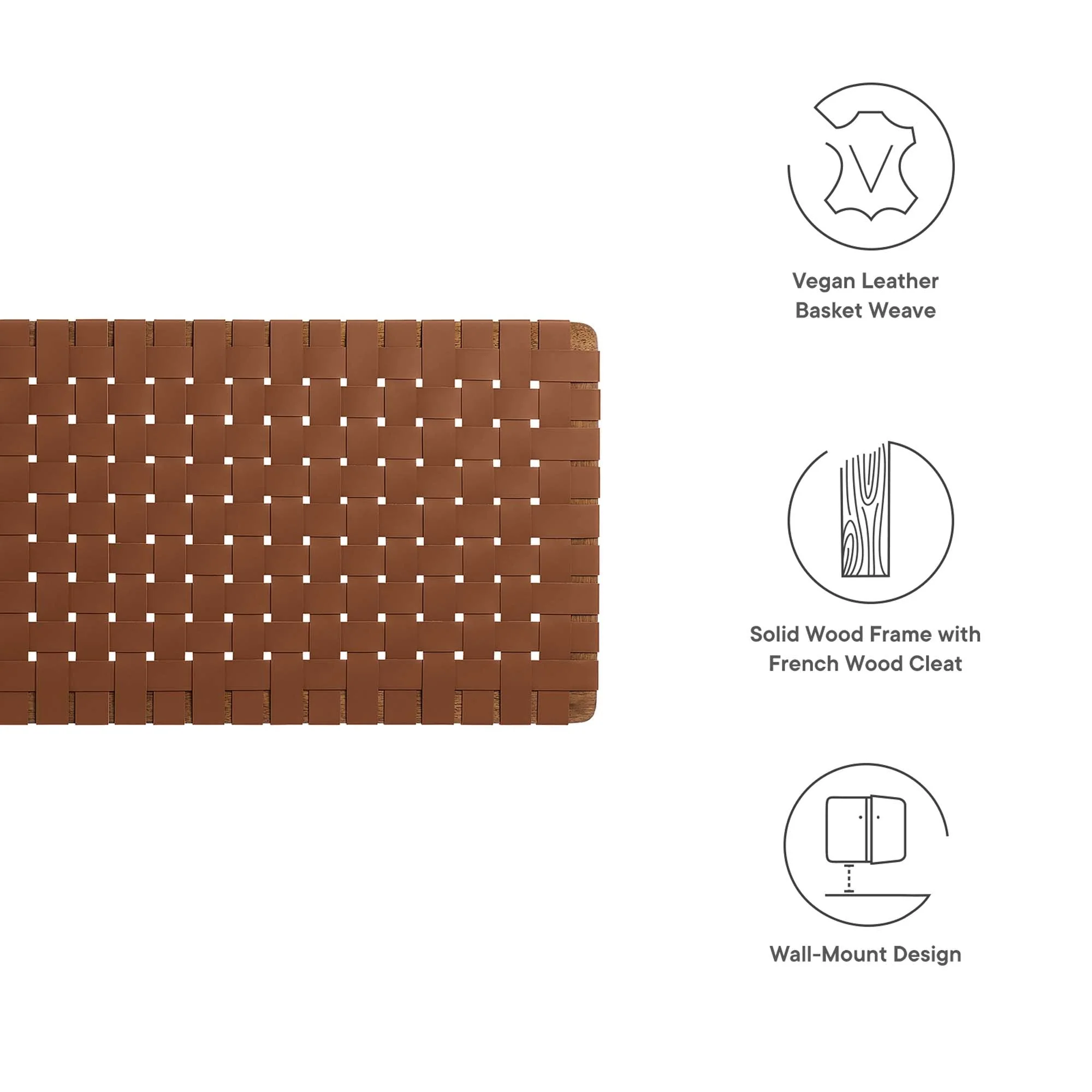 Woven Vegan Leather Wall-Mount Headboard - Image 75