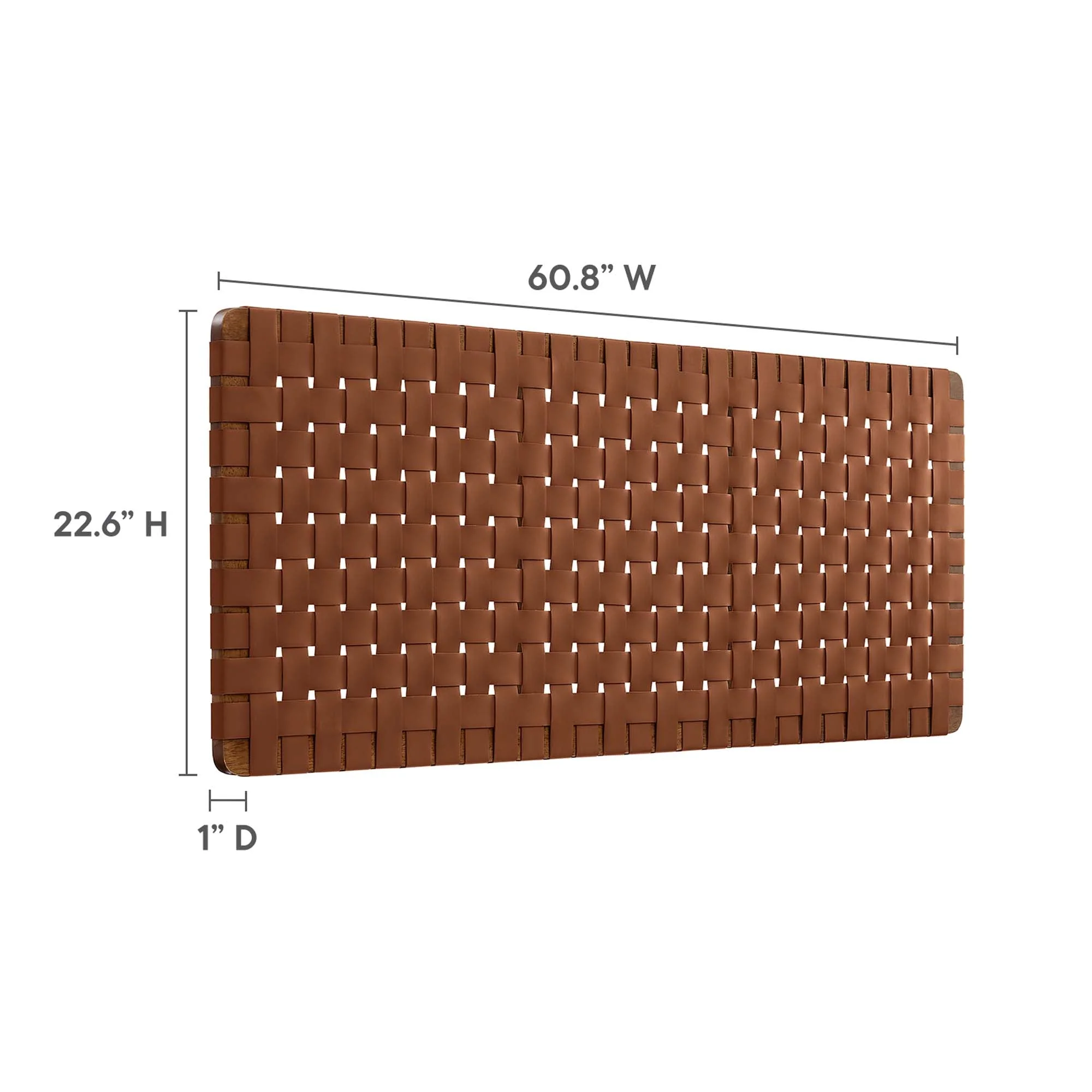 Woven Vegan Leather Wall-Mount Headboard - Image 76