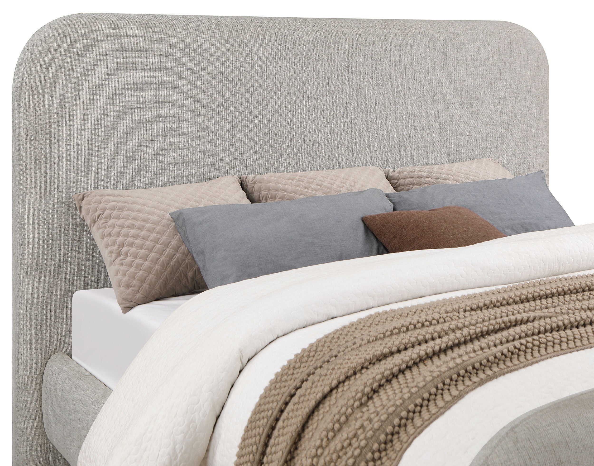 Wren Upholstered Eastern King Panel Bed, Grey - Image 4