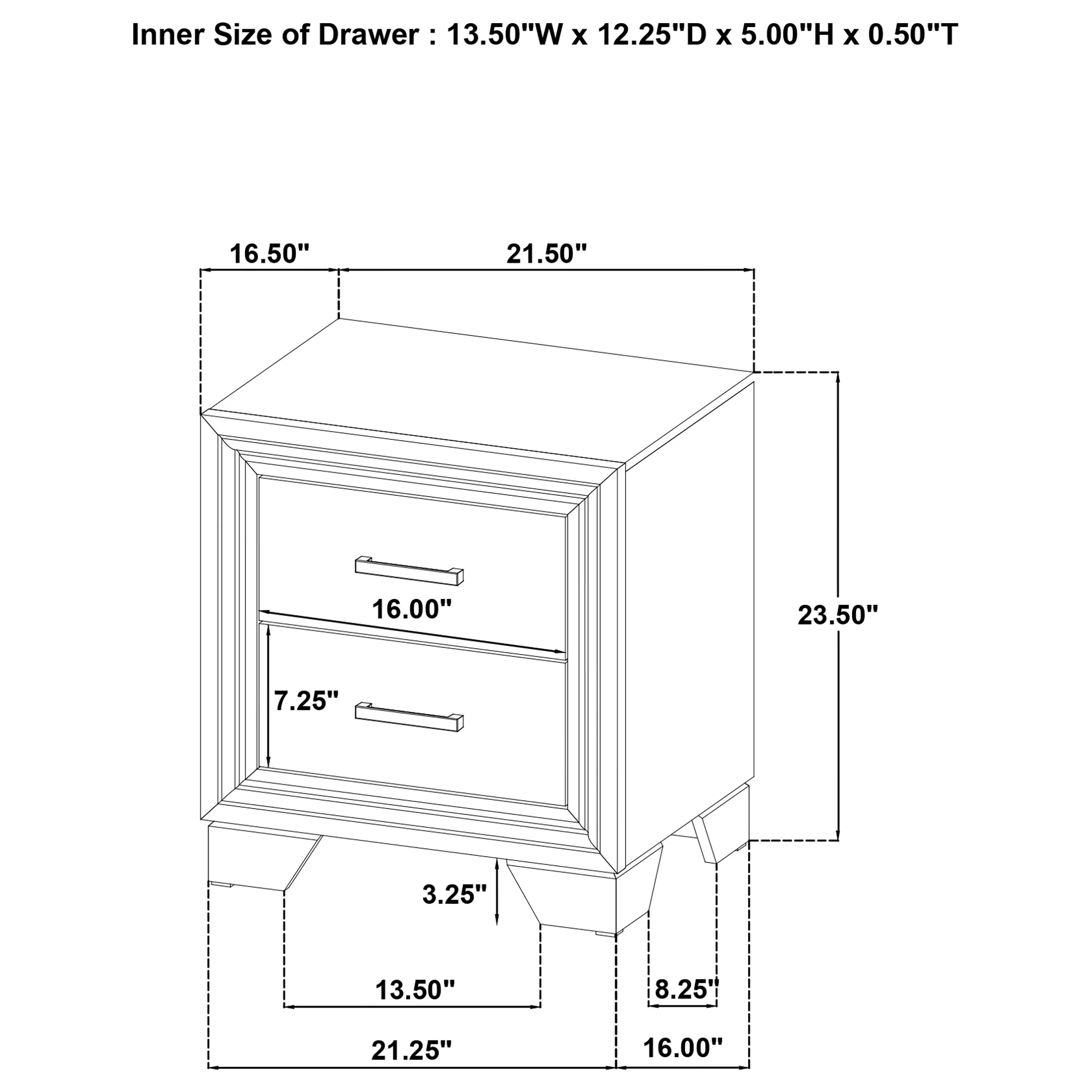 Wright 2-Drawer Nightstand - Brown Oak - Image 12