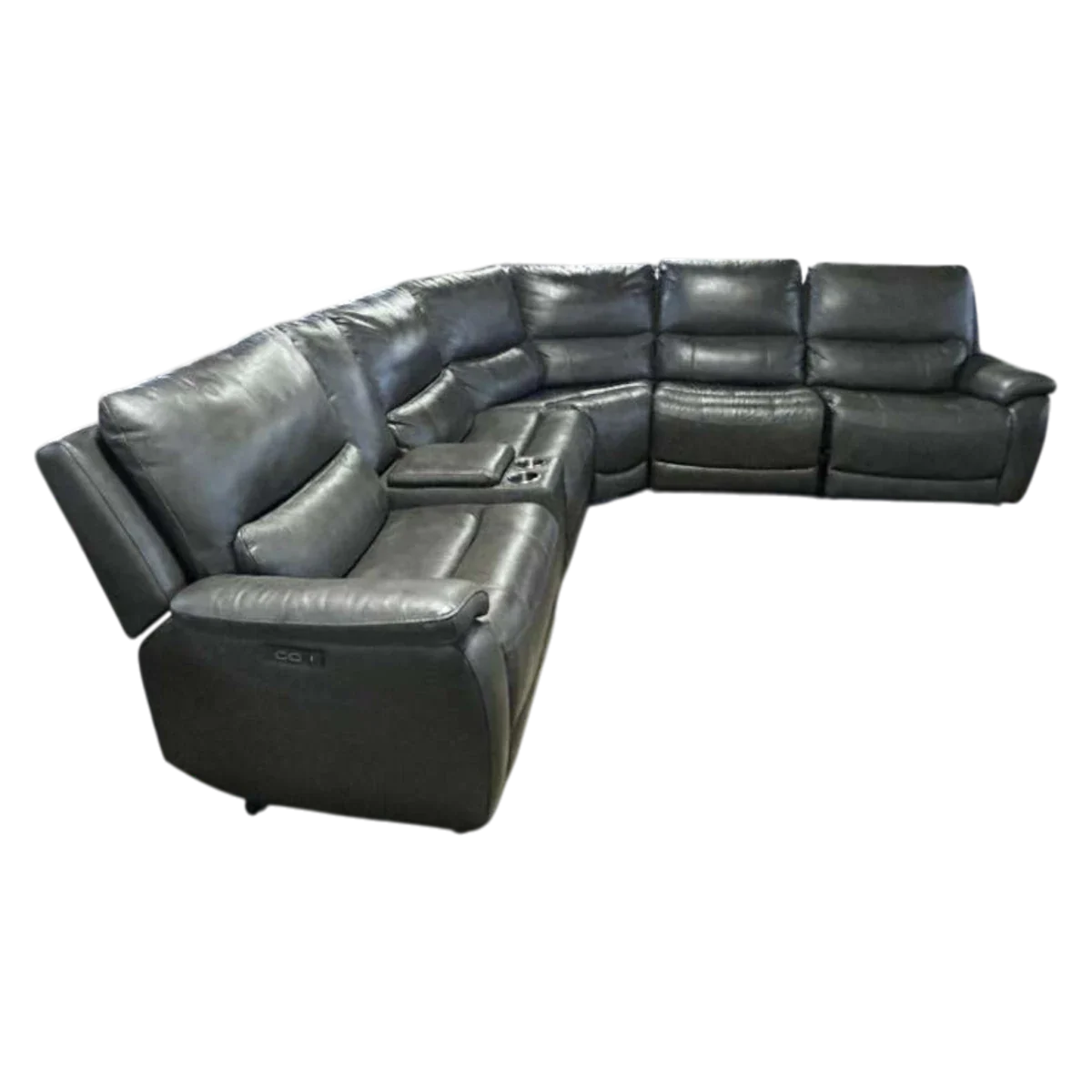 Wylder Leather Power Reclining Sectional with Power Headrests by Gilman Creek Furniture - Image 3