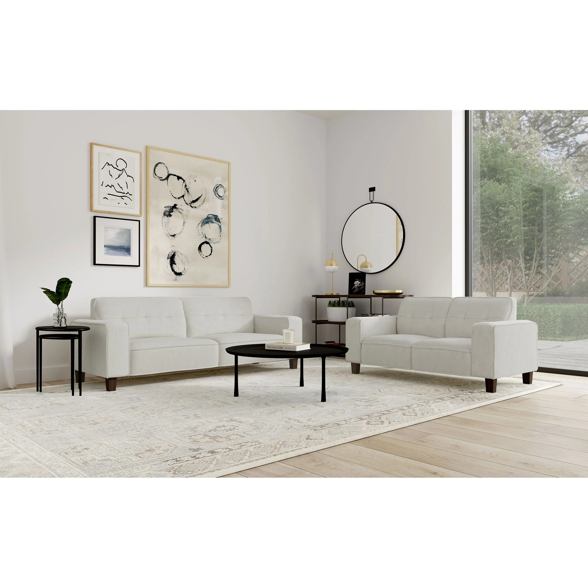 Xana - 2 Piece Upholstered Track Arm Sofa Set - Greige - Image 5