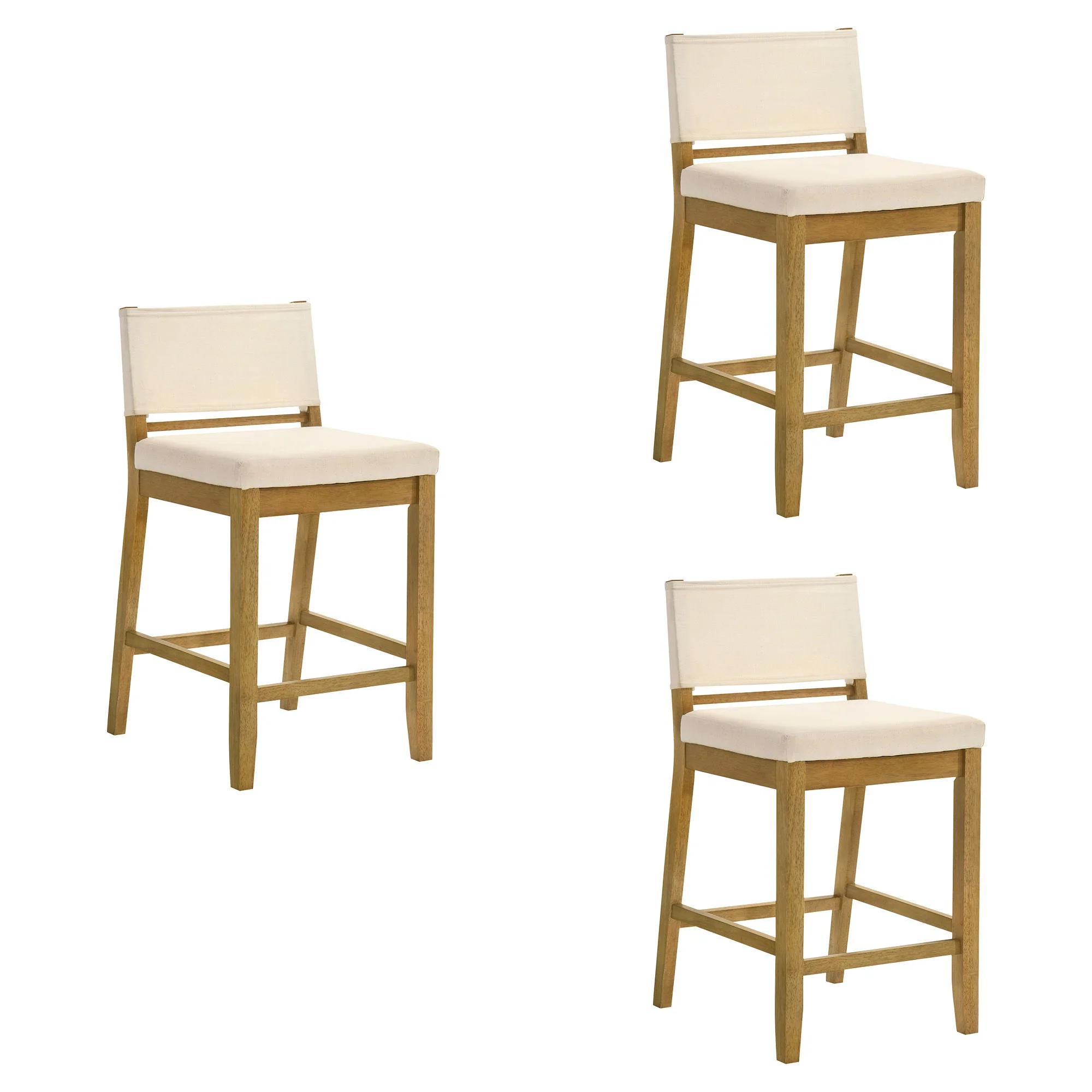 Yaneli - Contemporary Natural Wood Counter Height Kitchen Bar Stool - Image 4