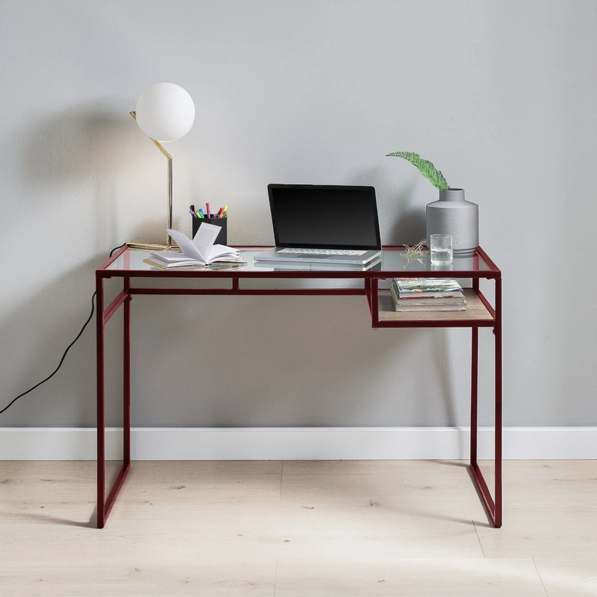 Yasin - Glass Top Writing Desk - Image 3