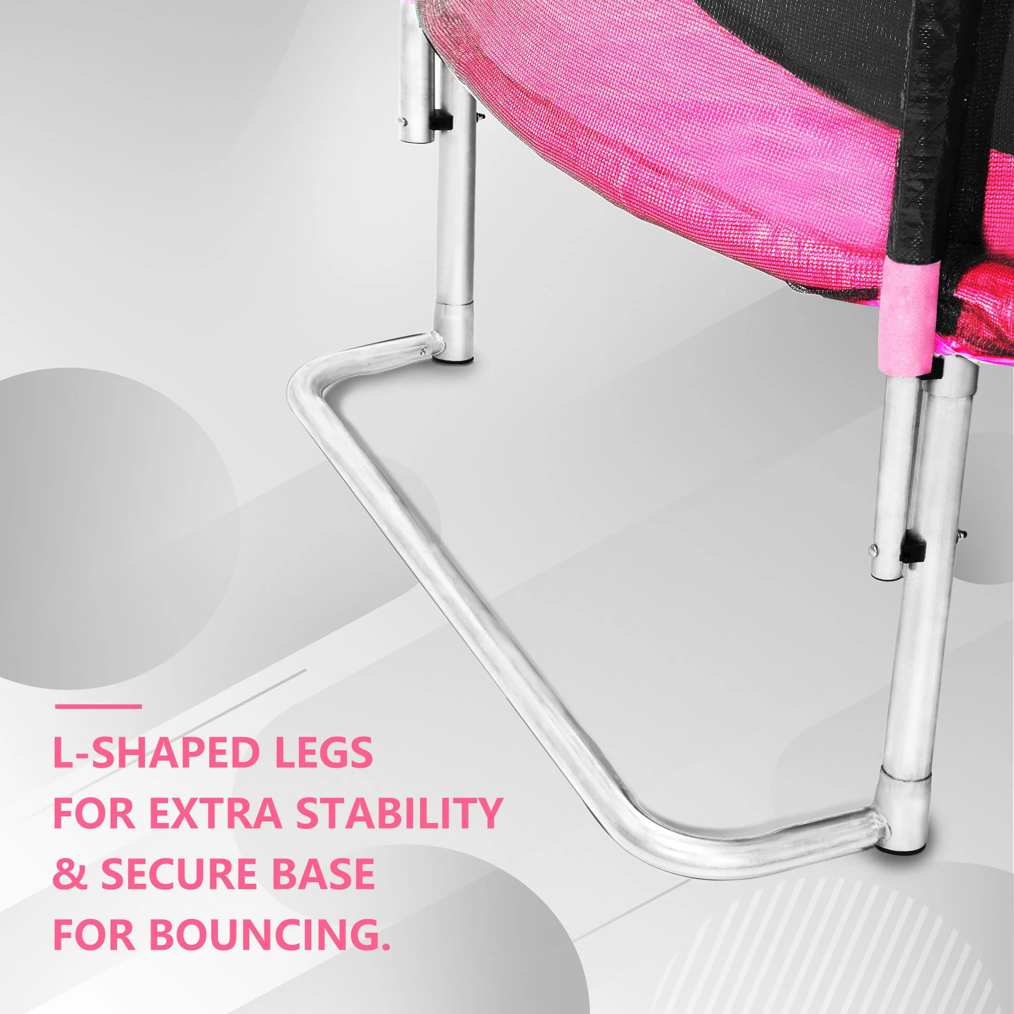 Yc 8Ft Trampoline Outer Net - Pink / Black - Image 3