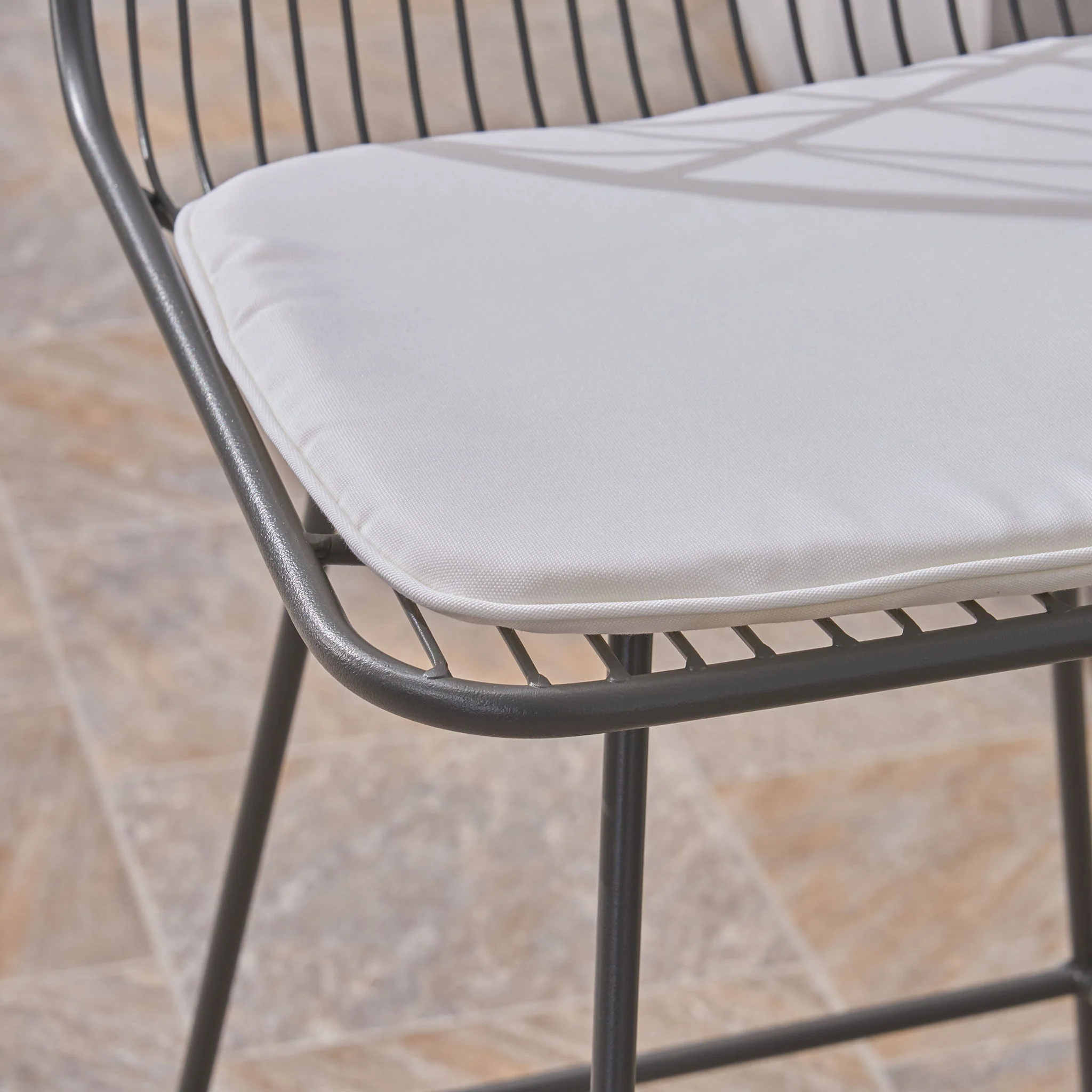 Yearning - Iron Counter Stool With Water Resistant Cushion - Image 9