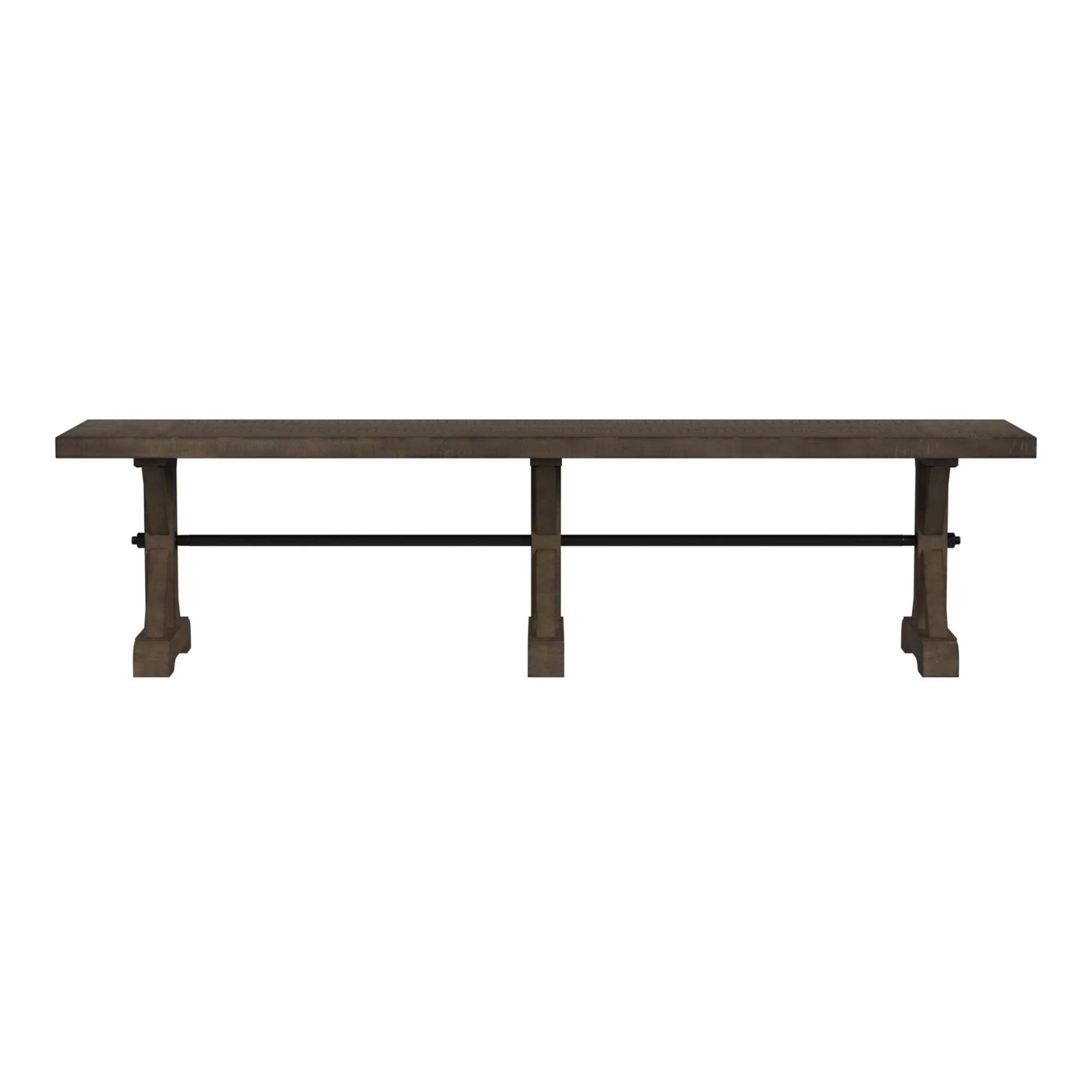 Yellowstone - Dining Bench With Metal Bar Cross - Medium Brown - Image 7