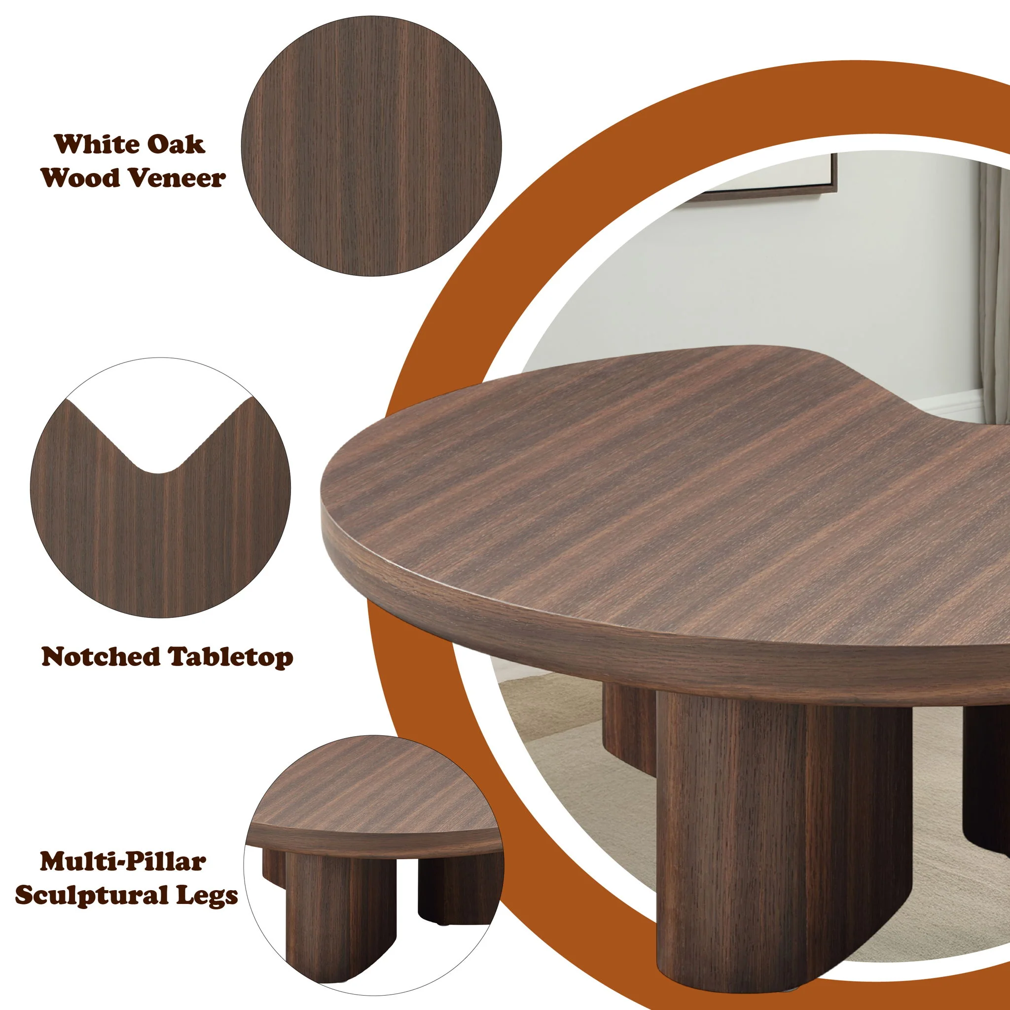 Yoab - Coffee Table - Brown Oak - Image 3