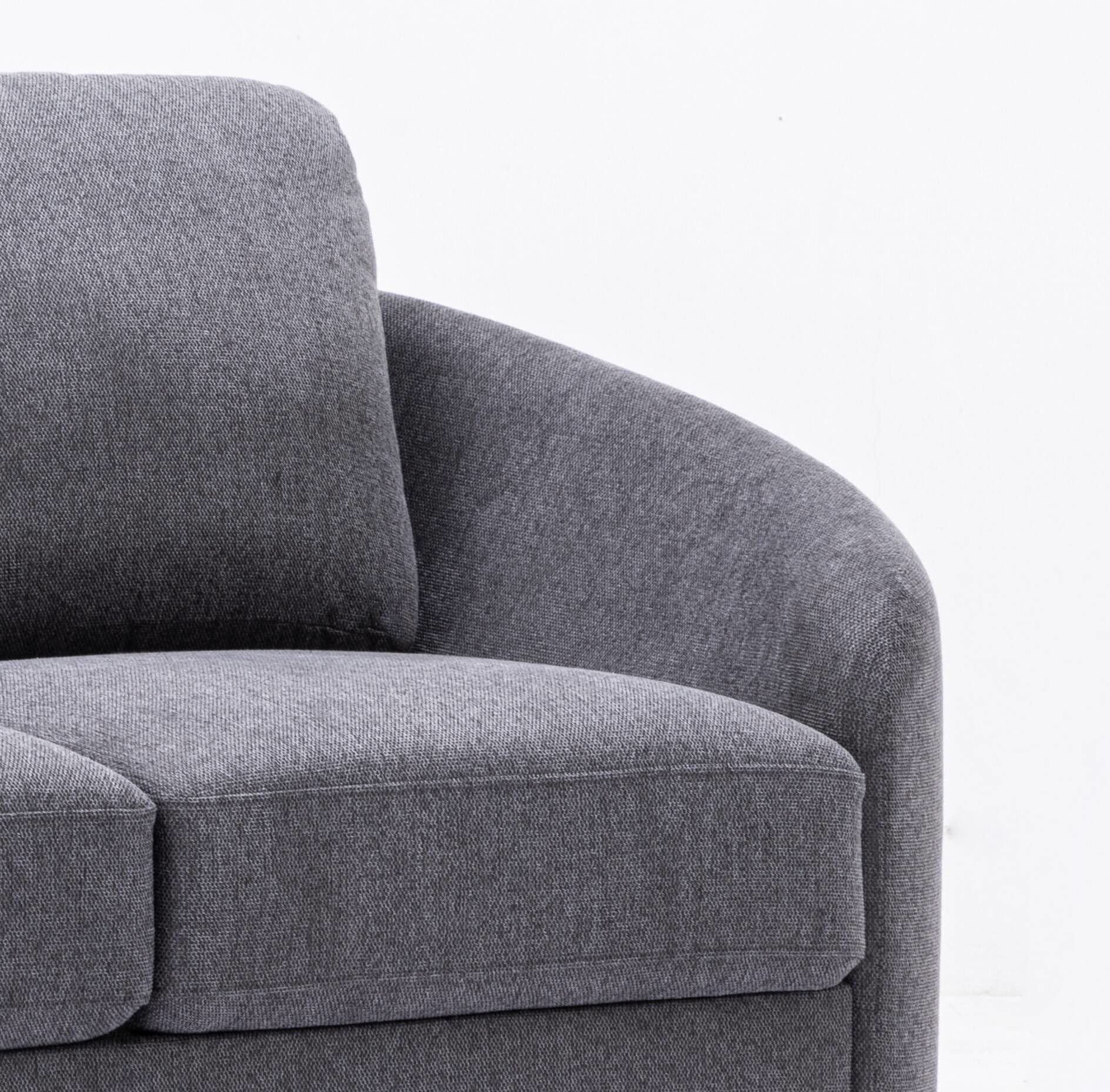Yuina - Linen Loveseat - Gray - Image 5