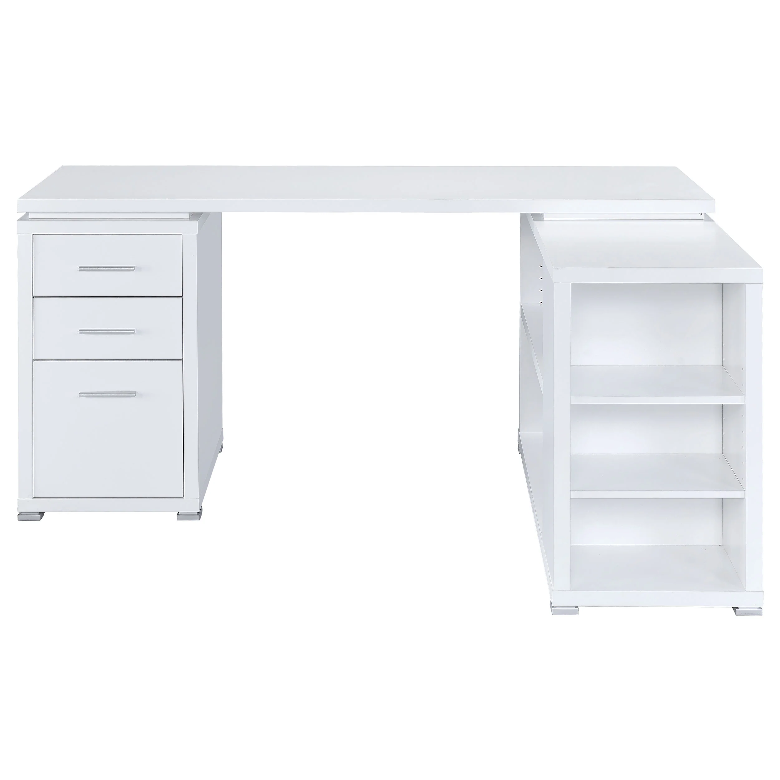 Yvette 60-Inch L-Shape Computer Desk in White - Image 5