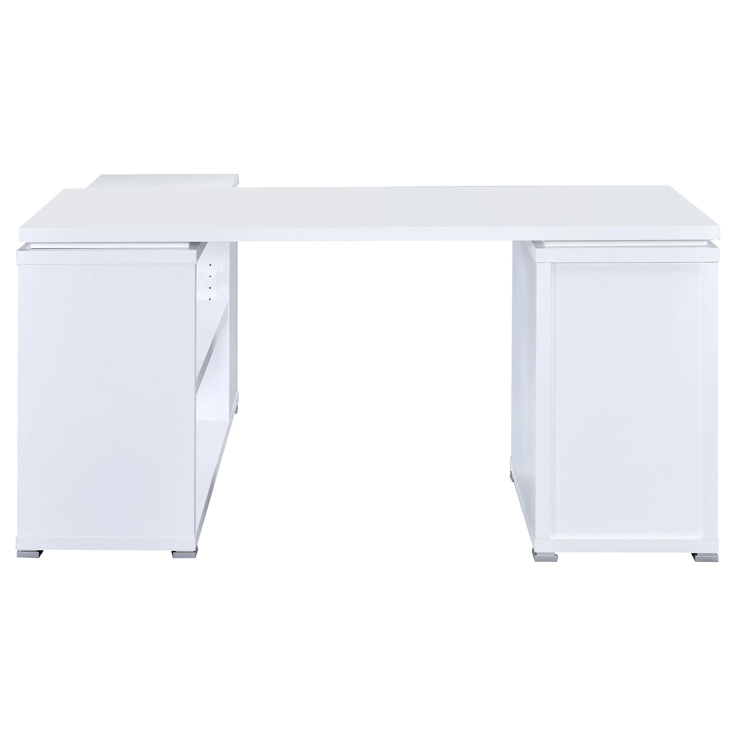 Yvette 60-Inch L-Shape Computer Desk in White - Image 8