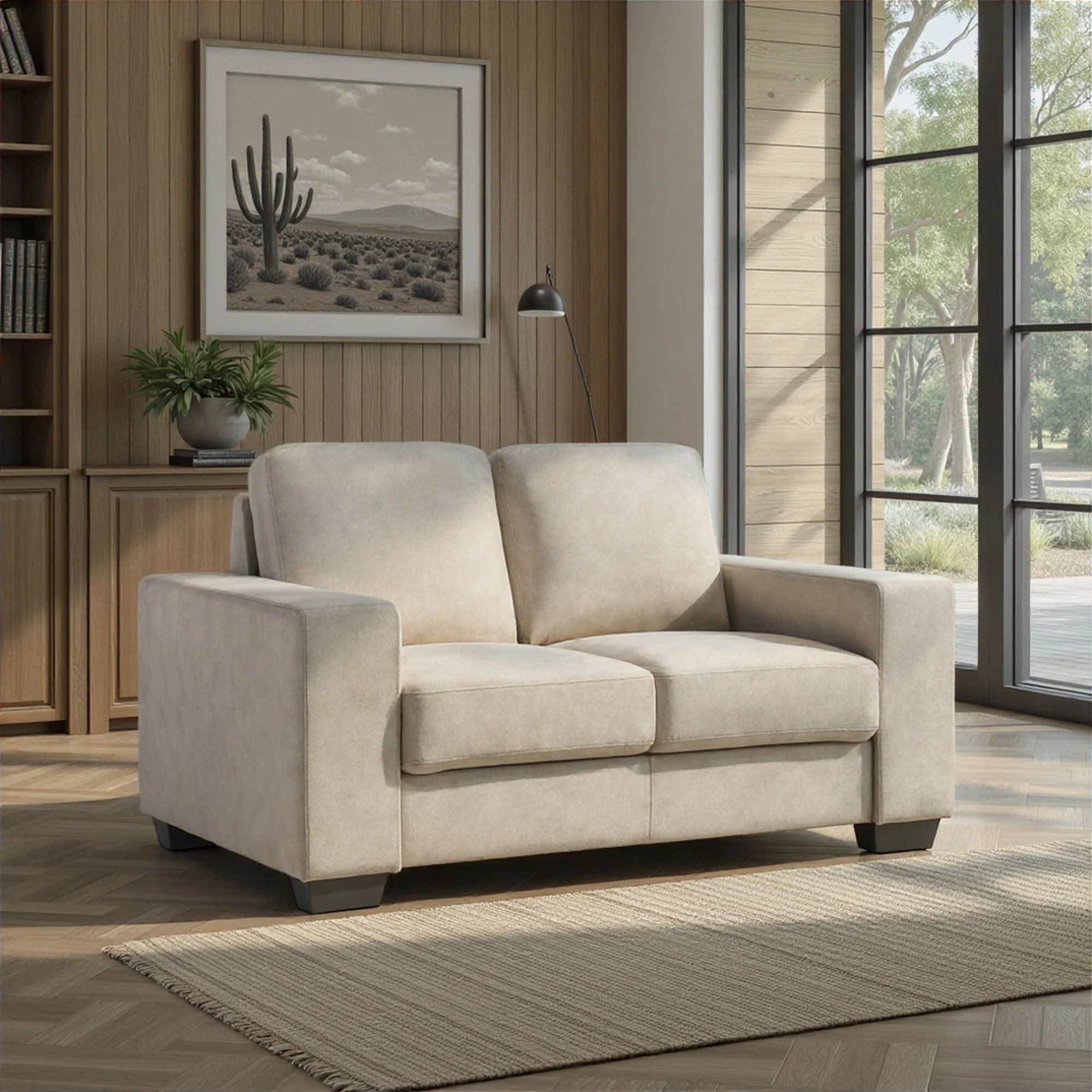 Yvonne - Fabric Loveseat With Track Arms - Image 10