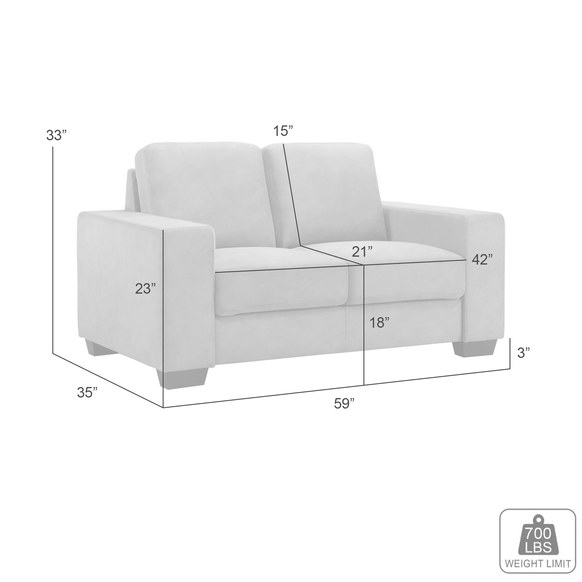 Yvonne - Fabric Loveseat With Track Arms - Image 15