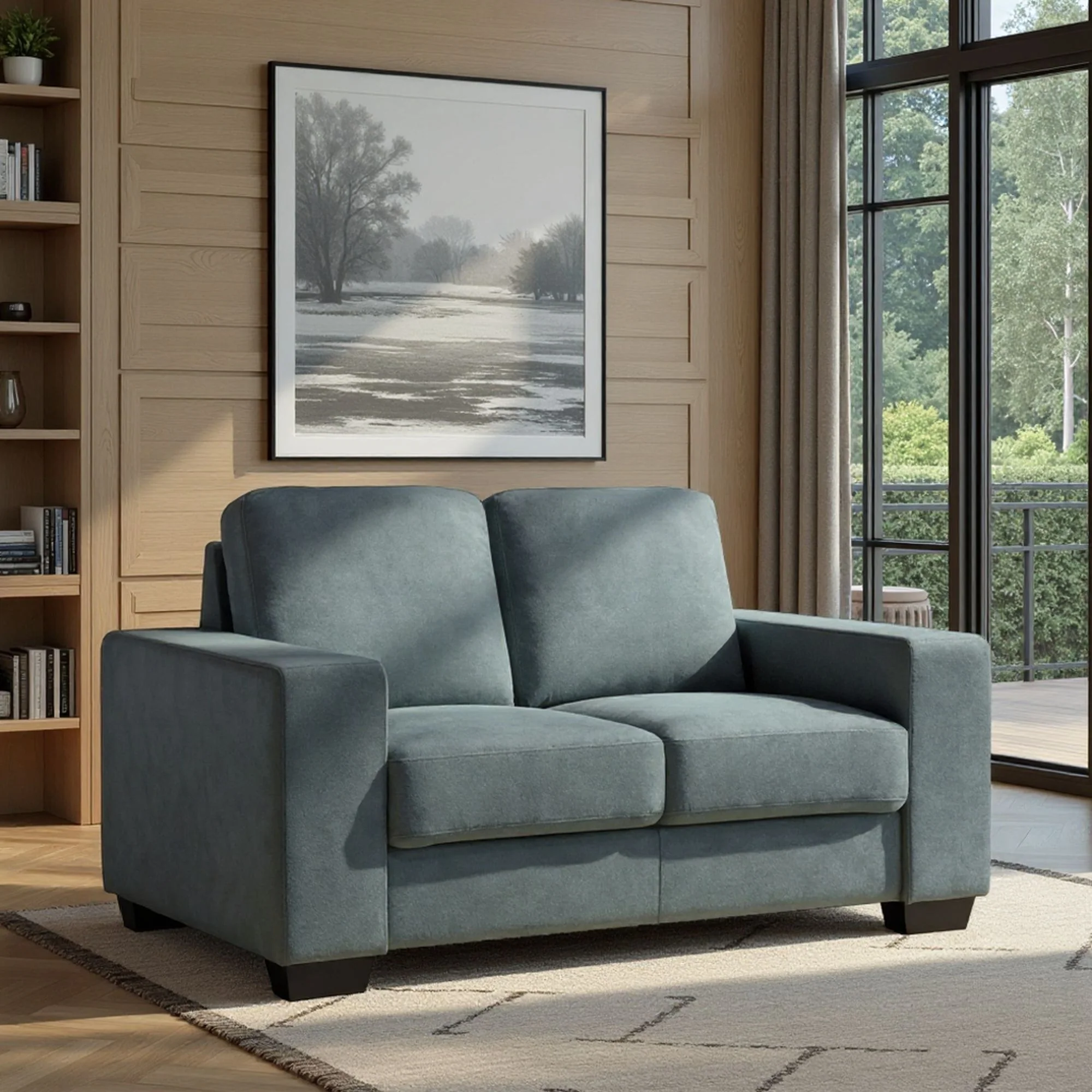 Yvonne - Fabric Loveseat With Track Arms - Image 5