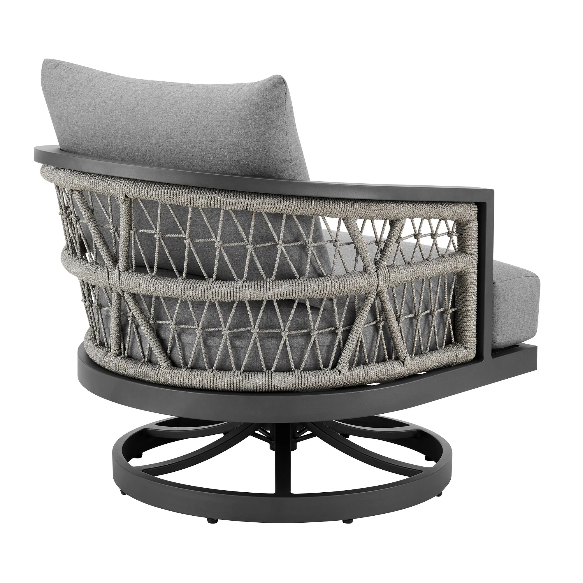 Zella - Outdoor Patio Swivel Armchair - Light Gray / Earl Gray - Image 5
