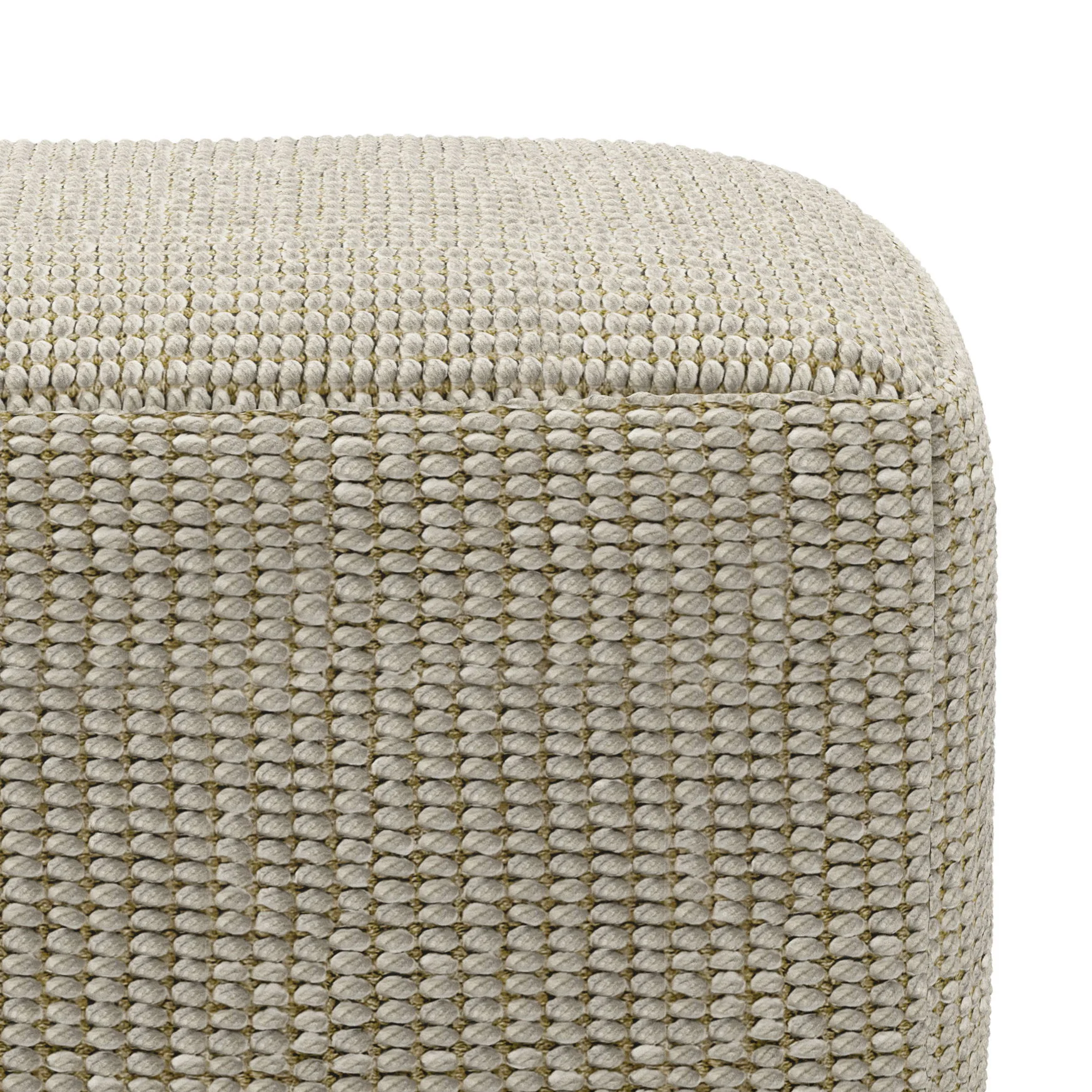 Zelma - Square Woven Outdoor / Indoor Pouf - Cream / Natural - Image 3