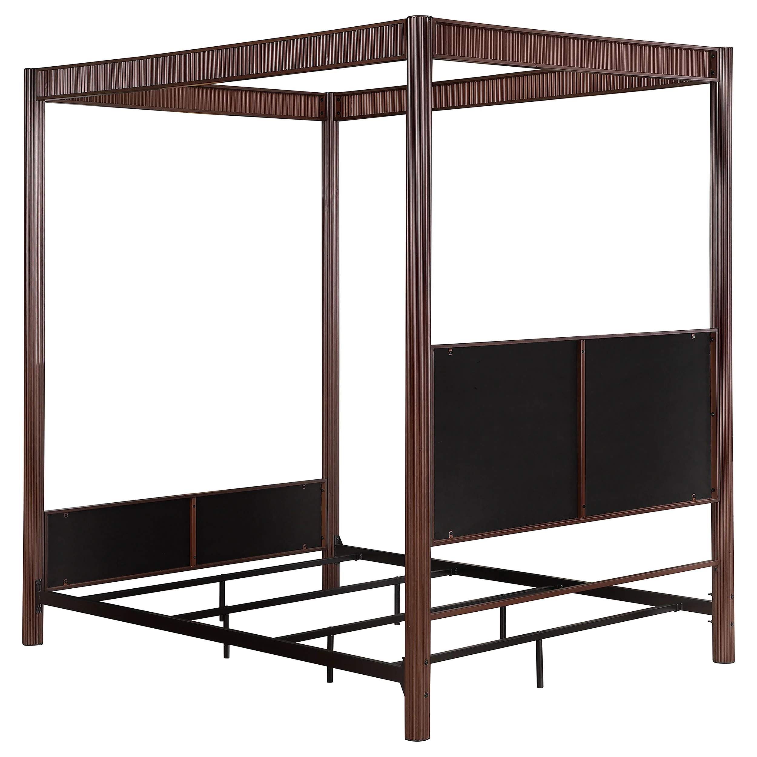 Zimmerlee 89-Inch Metal Eastern King Canopy Bed, Rust Brown - Image 6