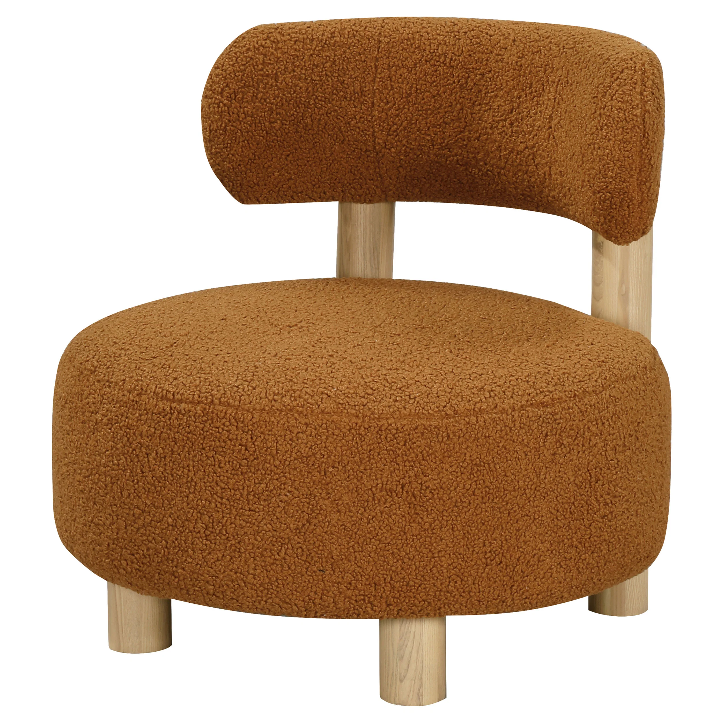 Zonie Boucle Upholstered Barrel Back Accent Chair Orange - Image 4