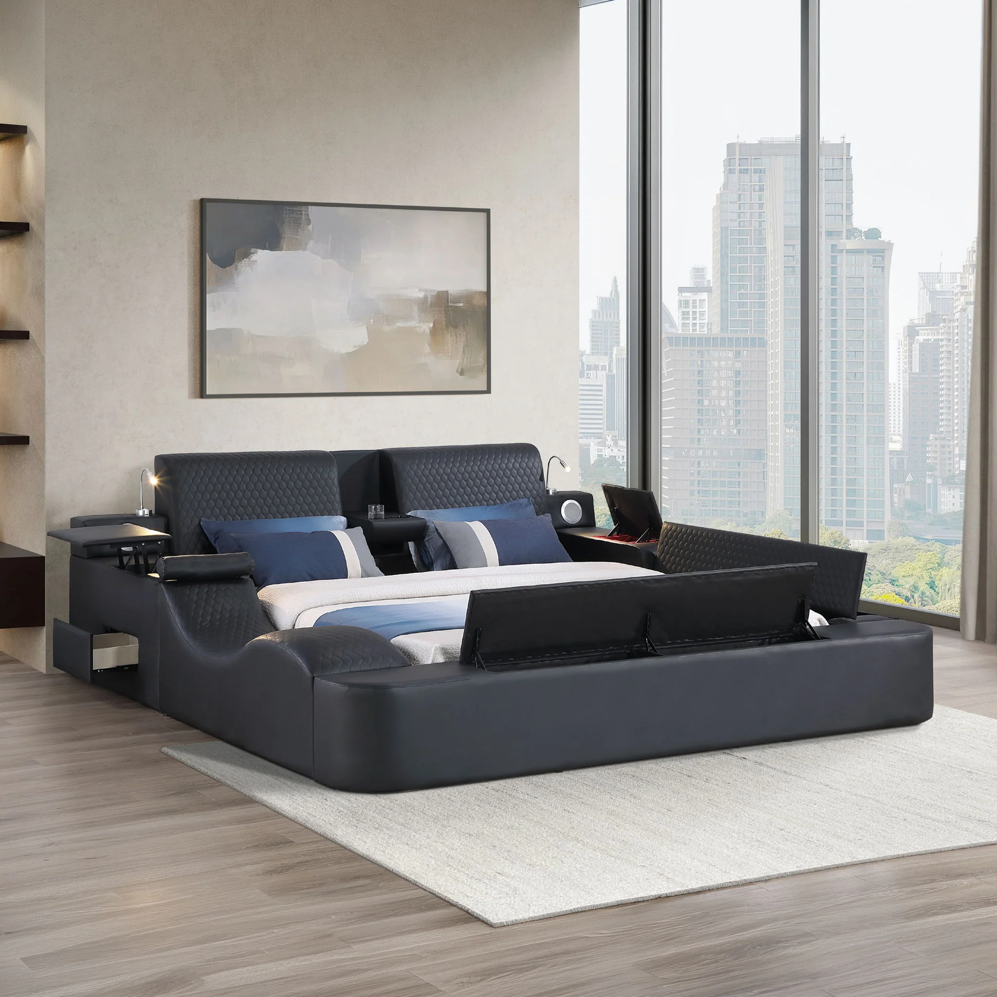 Zoya - Smart Multifunctional Bed, Built In Bluetooth Speakers, USB Charging - Image 11