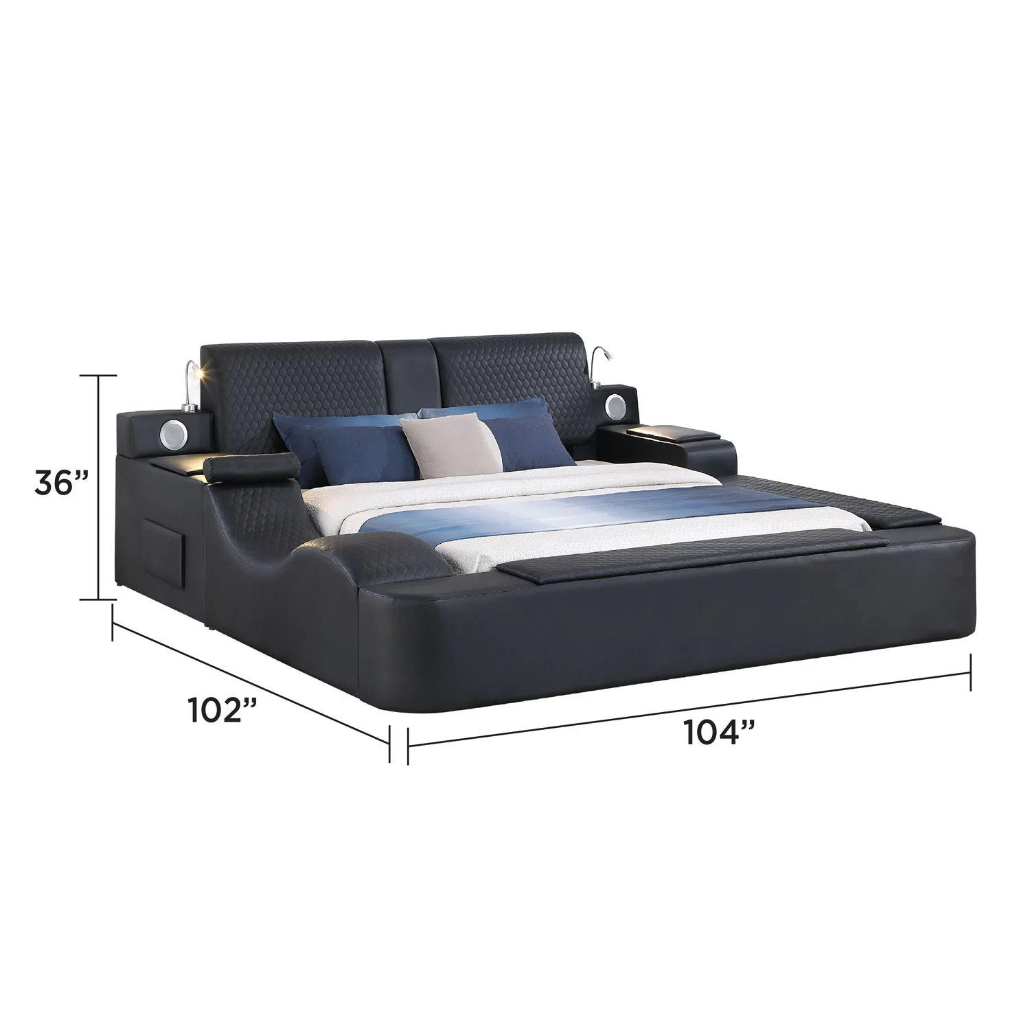 Zoya - Smart Multifunctional Bed, Built In Bluetooth Speakers, USB Charging - Image 30