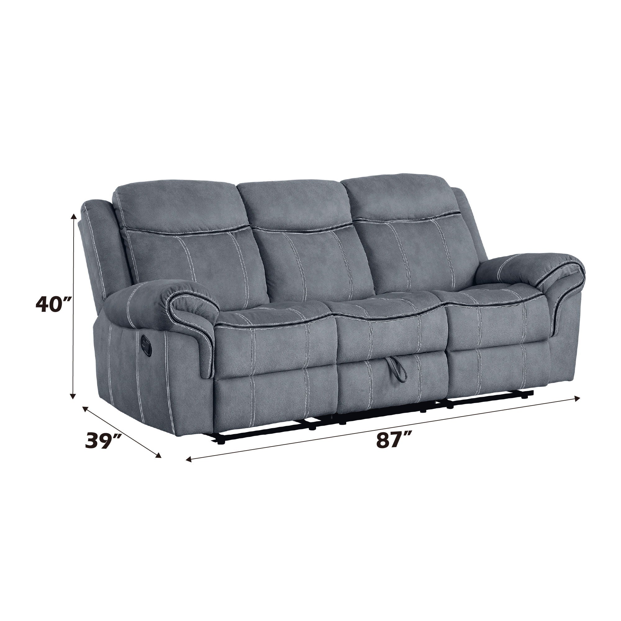 Zubaida - Two Tone Recliner Sofa With USB Port Drop Down Table - Image 3