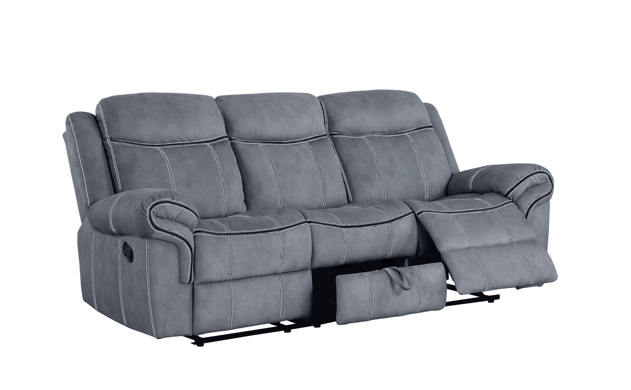 Zubaida - Two Tone Recliner Sofa With USB Port Drop Down Table - Image 5